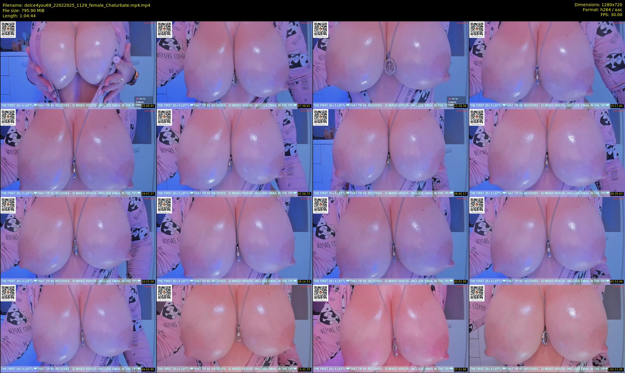 dolce4you69 — 65 minute Chaturbate female cam show recording, 720p, Feb 22, 2025