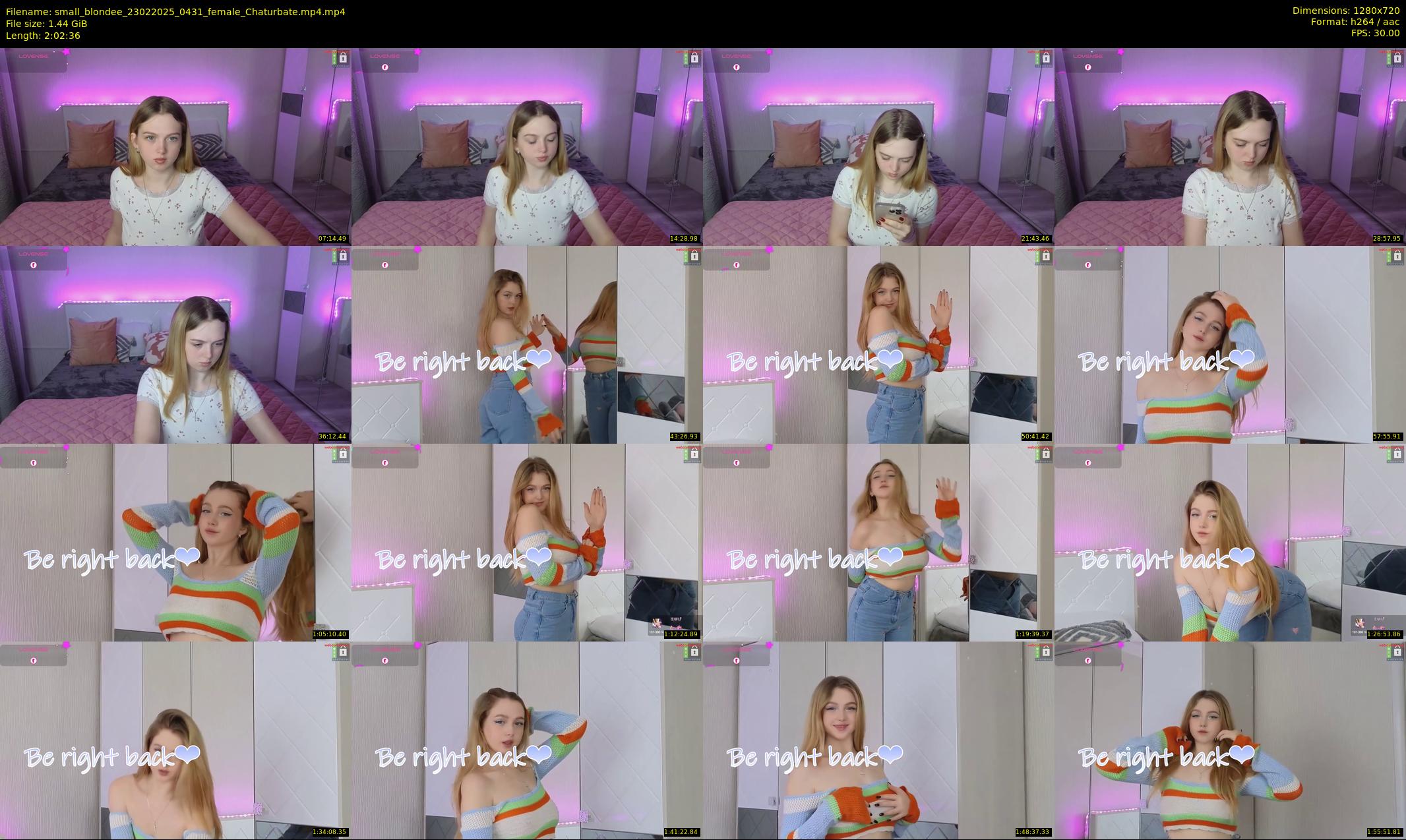 small_blondee — 123 minute Chaturbate female cam show recording, 720p, Feb 23, 2025