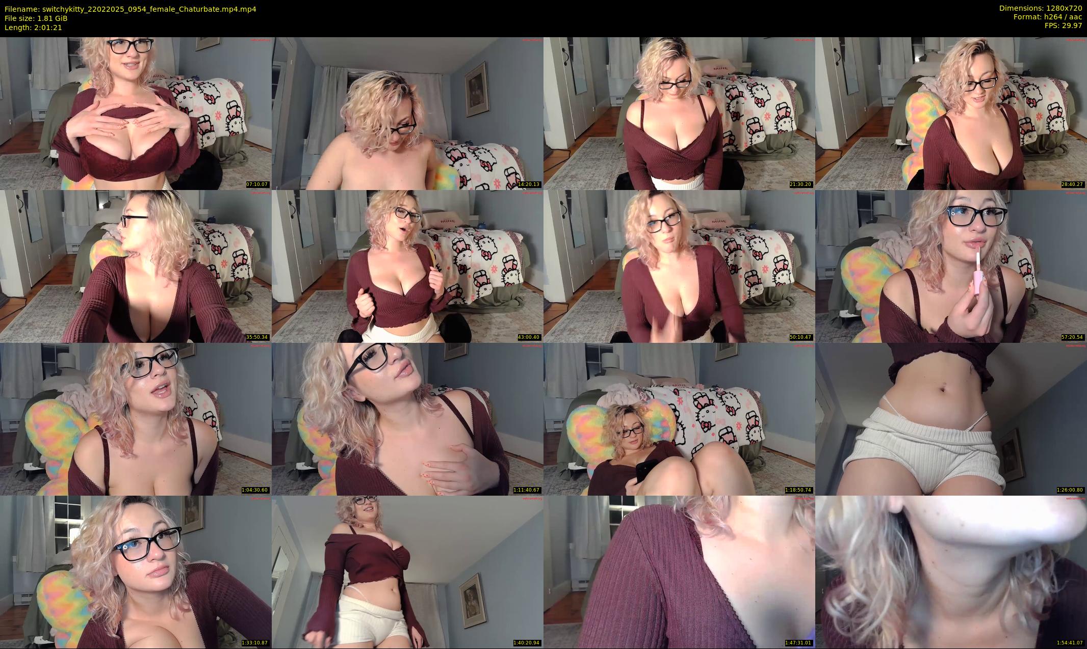 switchykitty — 122 minute Chaturbate female cam show recording, 720p, Feb 22, 2025