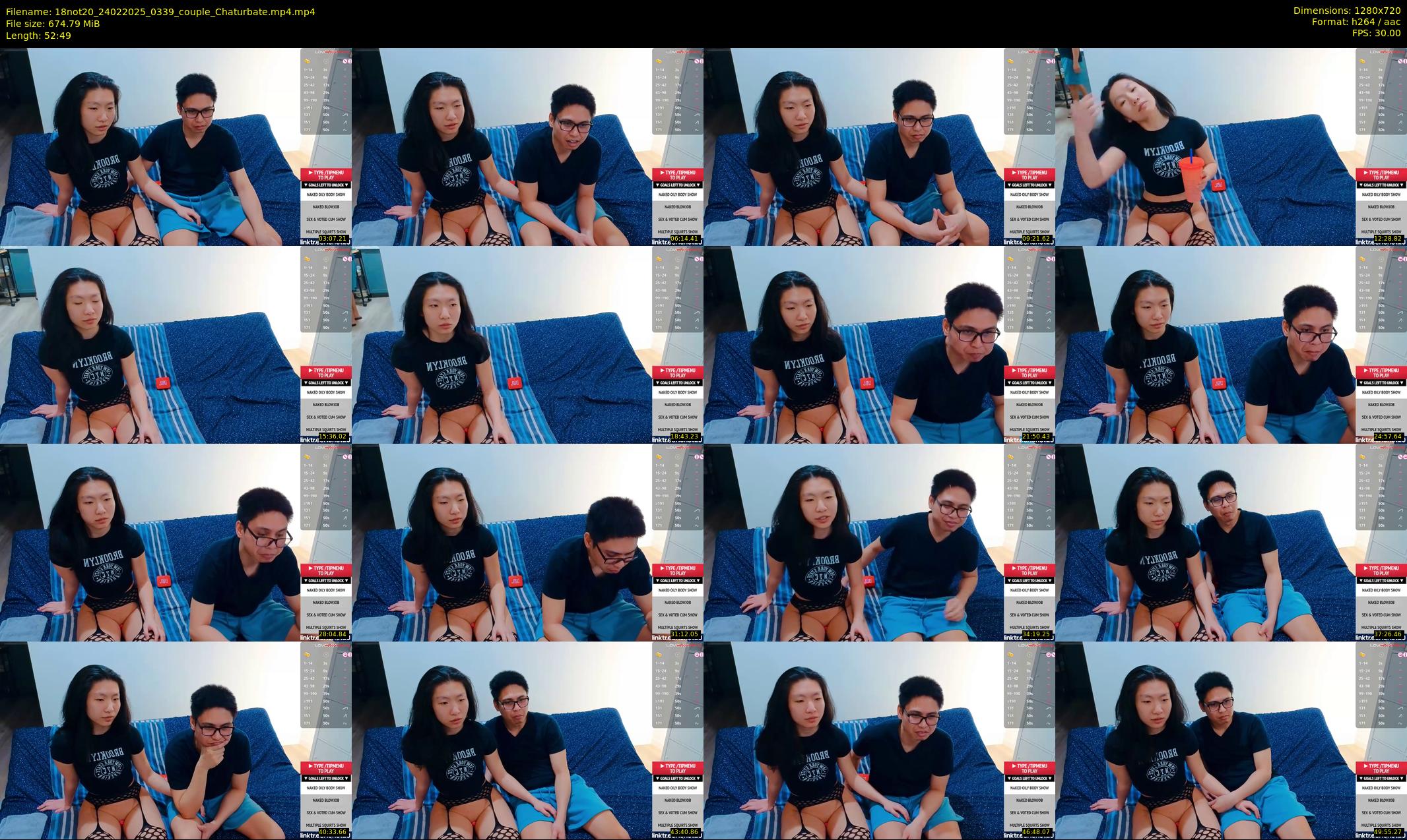 18not20 — 53 minute Chaturbate couple cam show recording, 720p, Feb 24, 2025