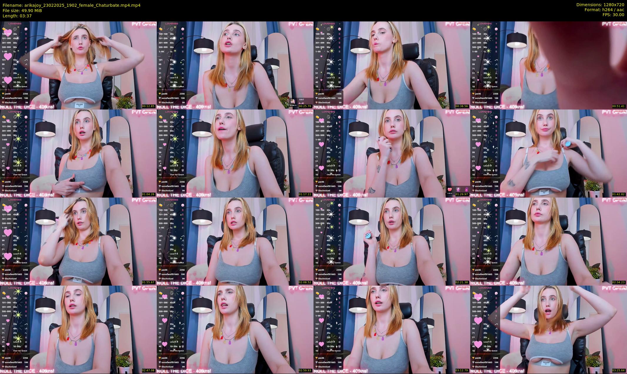 arikajoy — 4 minute Chaturbate female cam show recording, 720p, Feb 23, 2025