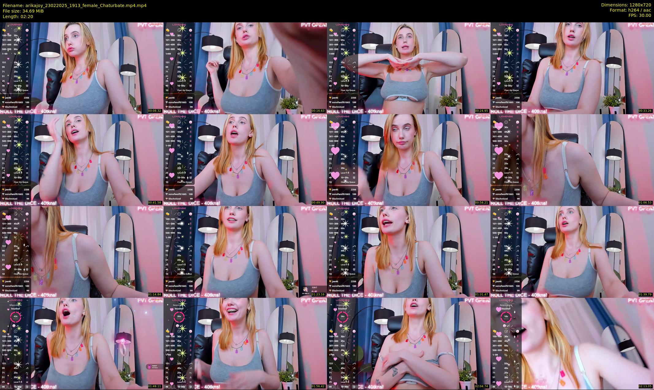arikajoy — 3 minute Chaturbate female cam show recording, 720p, Feb 23, 2025
