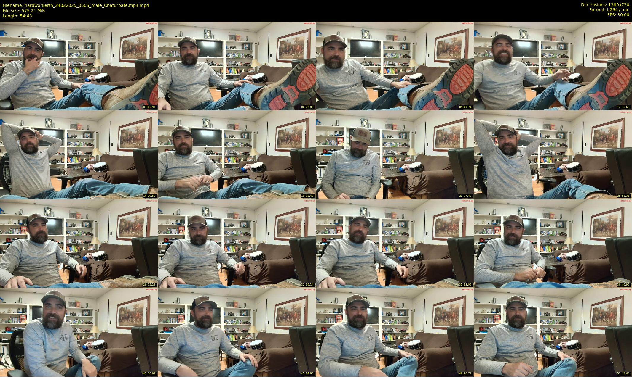 hardworkertn — 55 minute Chaturbate male cam show recording, 720p, Feb 24, 2025