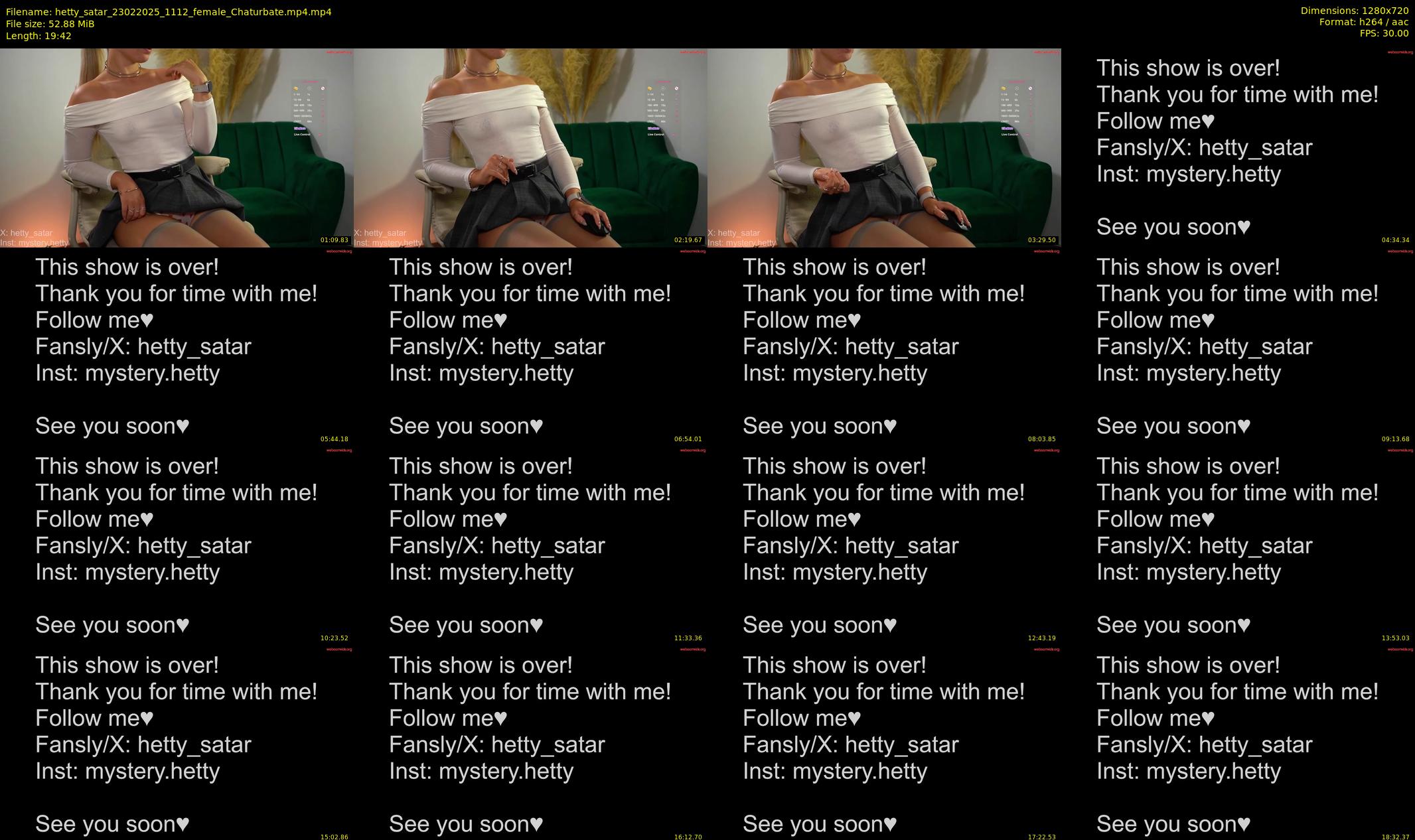 hetty_satar — 20 minute Chaturbate female cam show recording, 720p, Feb 23, 2025