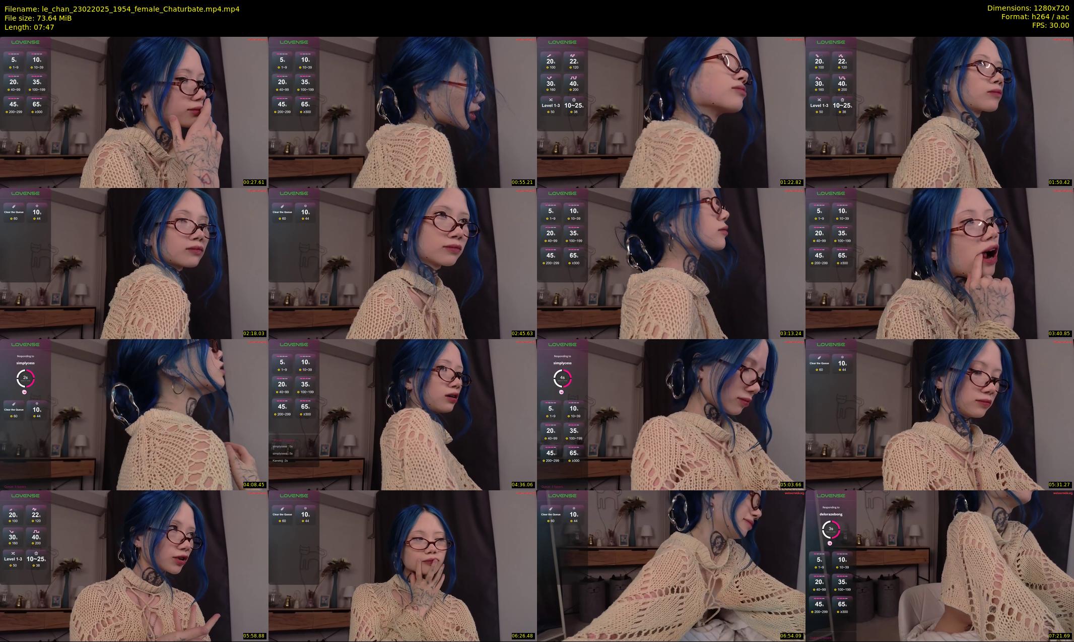 le_chan — 8 minute Chaturbate female cam show recording, 720p, Feb 23, 2025