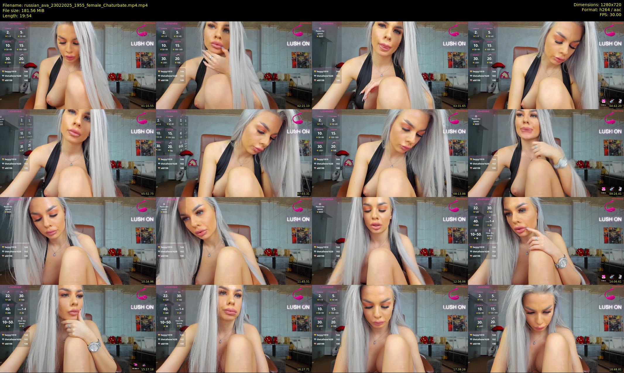 russian_ava — 20 minute Chaturbate female cam show recording, 720p, Feb 23, 2025