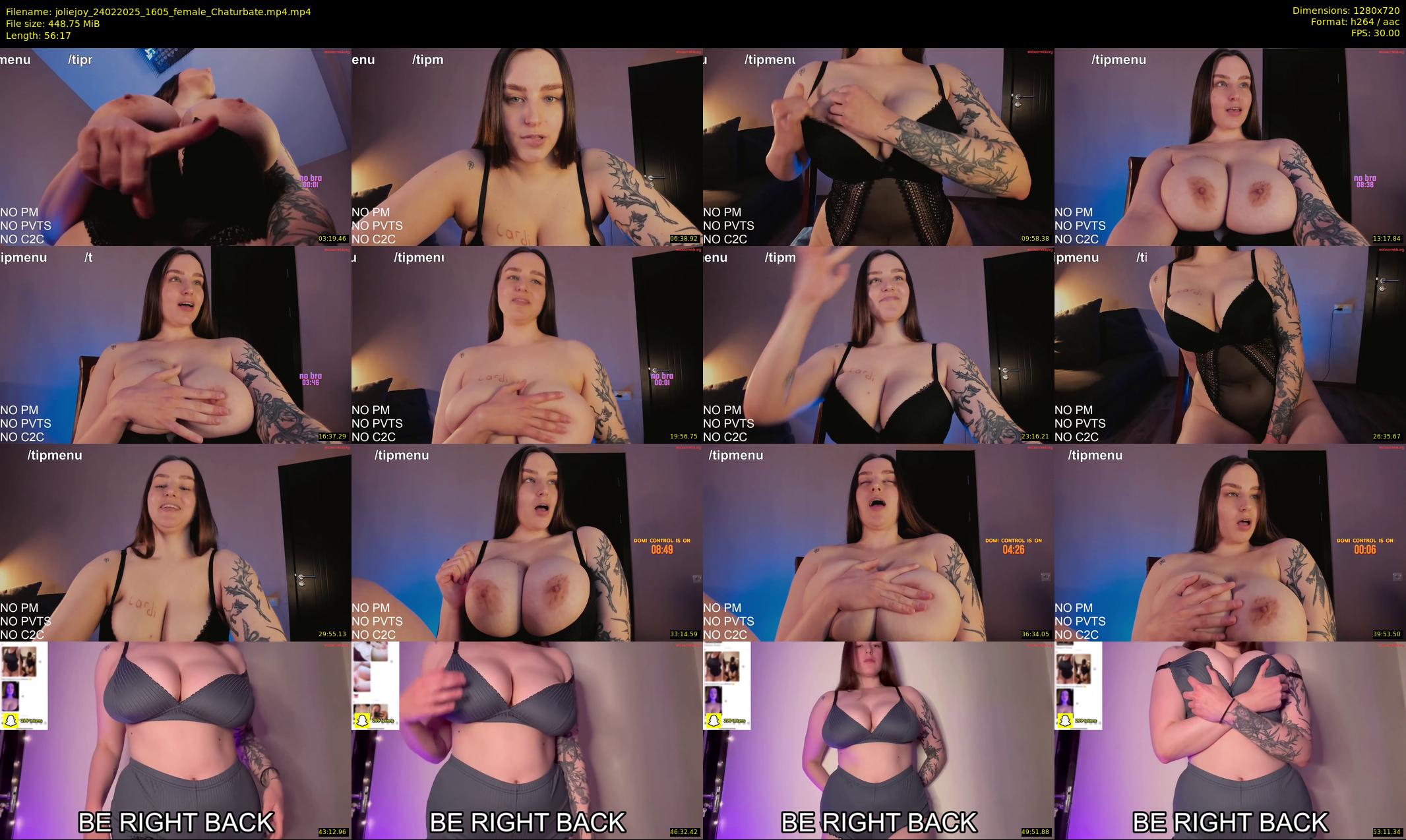 joliejoy — 57 minute Chaturbate female cam show recording, 720p, Feb 24, 2025