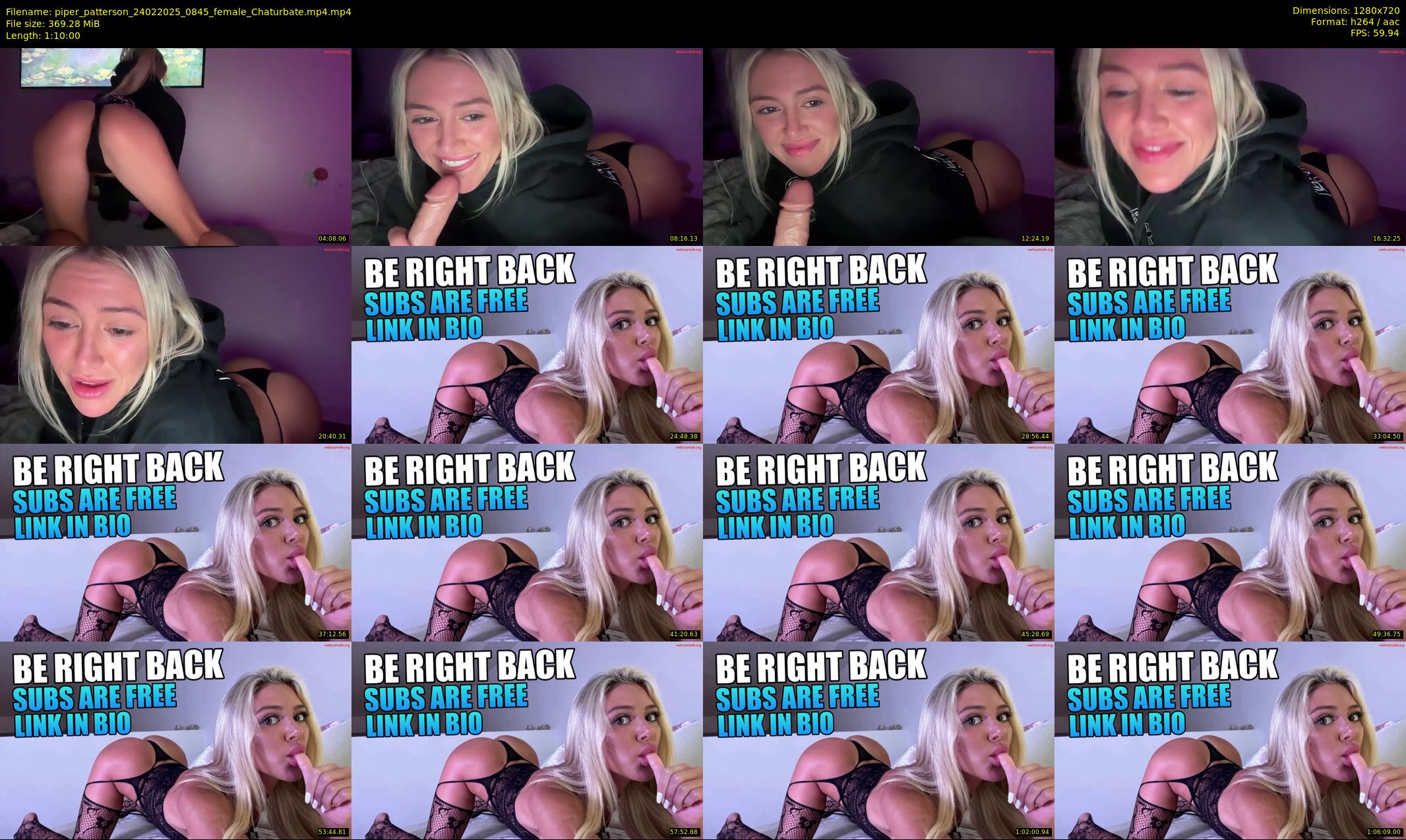 piper_patterson — 70 minute Chaturbate female cam show recording, 720p, Feb 24, 2025