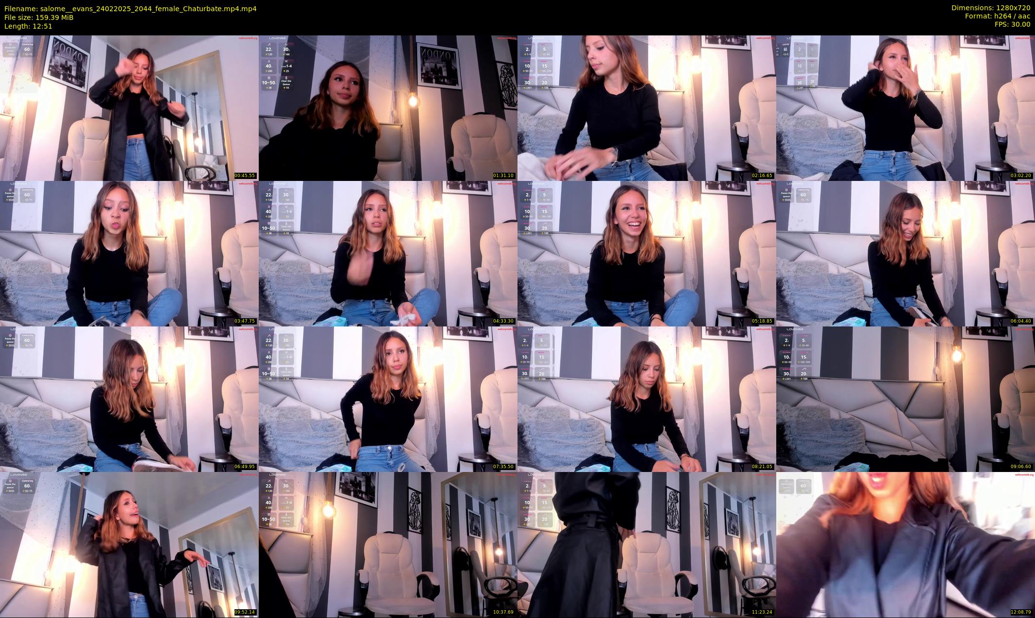 salome__evans — 13 minute Chaturbate female cam show recording, 720p, Feb 24, 2025