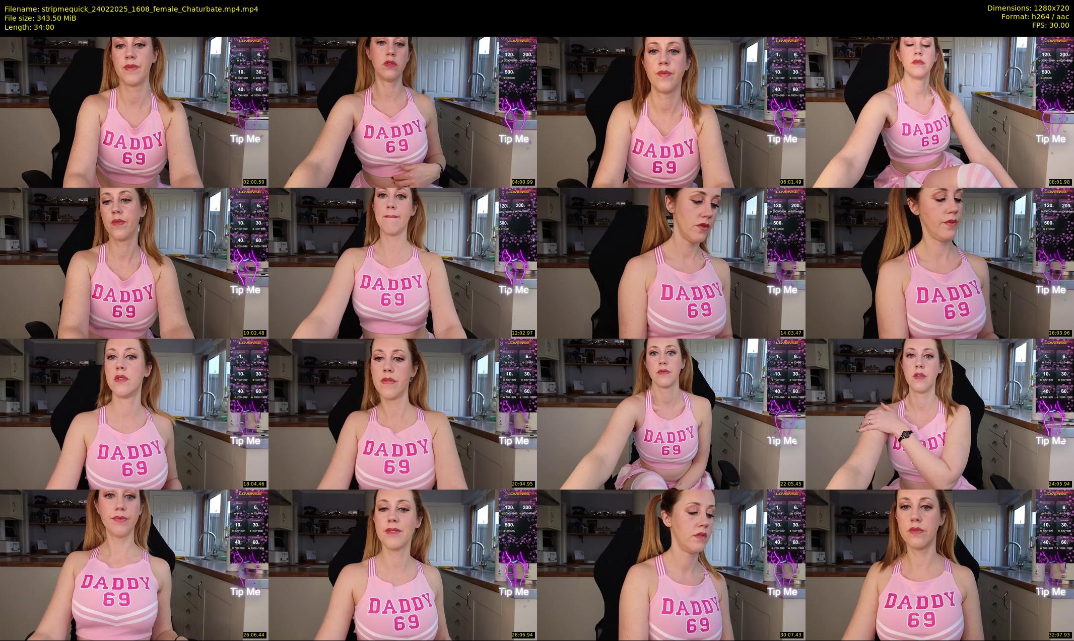 stripmequick — 34 minute Chaturbate female cam show recording, 720p, Feb 24, 2025