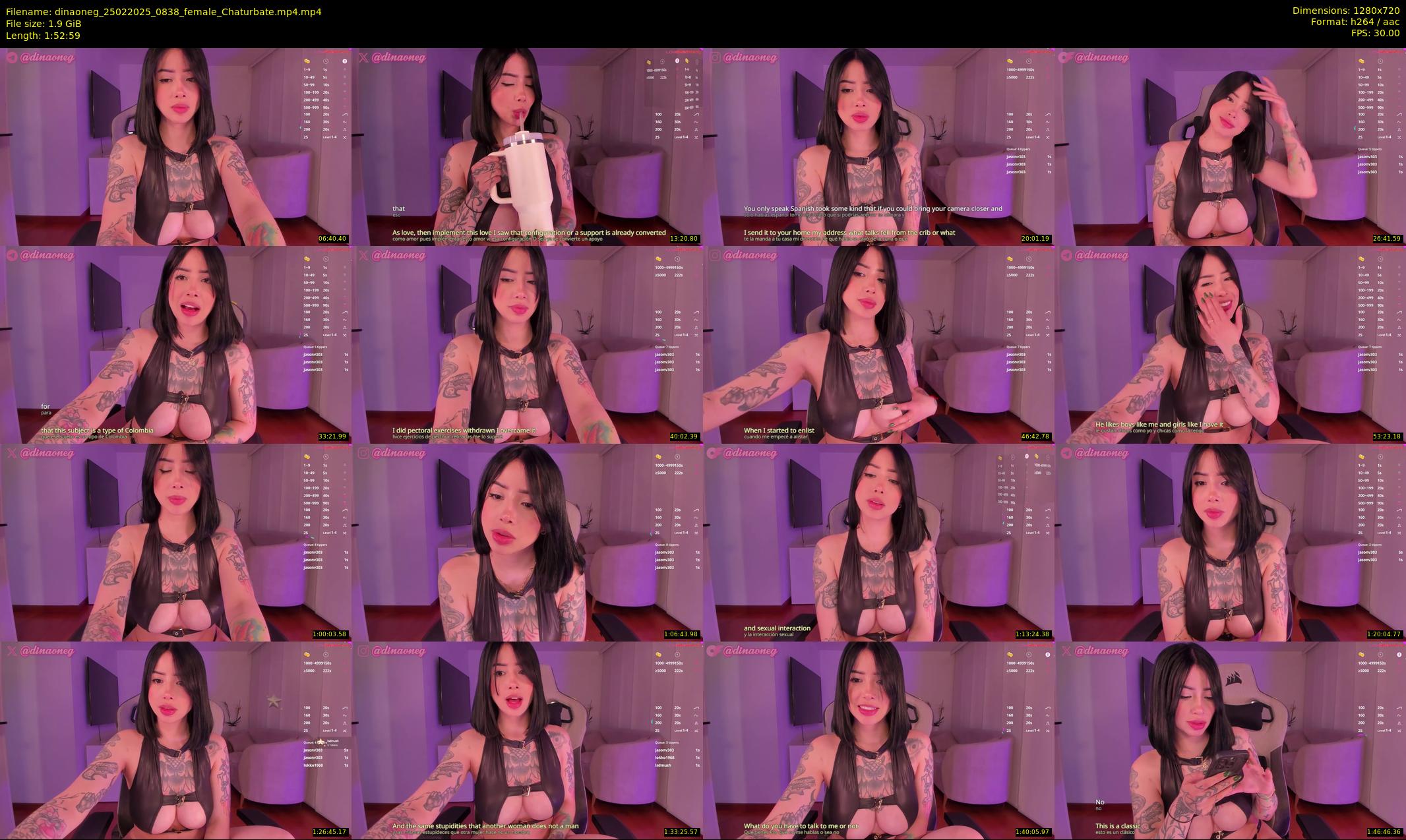 dinaoneg — 113 minute Chaturbate female cam show recording, 720p, Feb 25, 2025