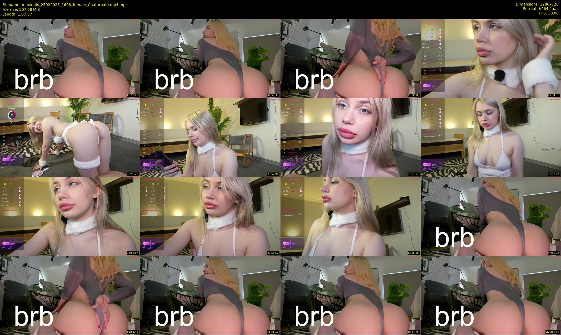 meukotis — 68 minute Chaturbate female cam show recording, 720p, Feb 25, 2025