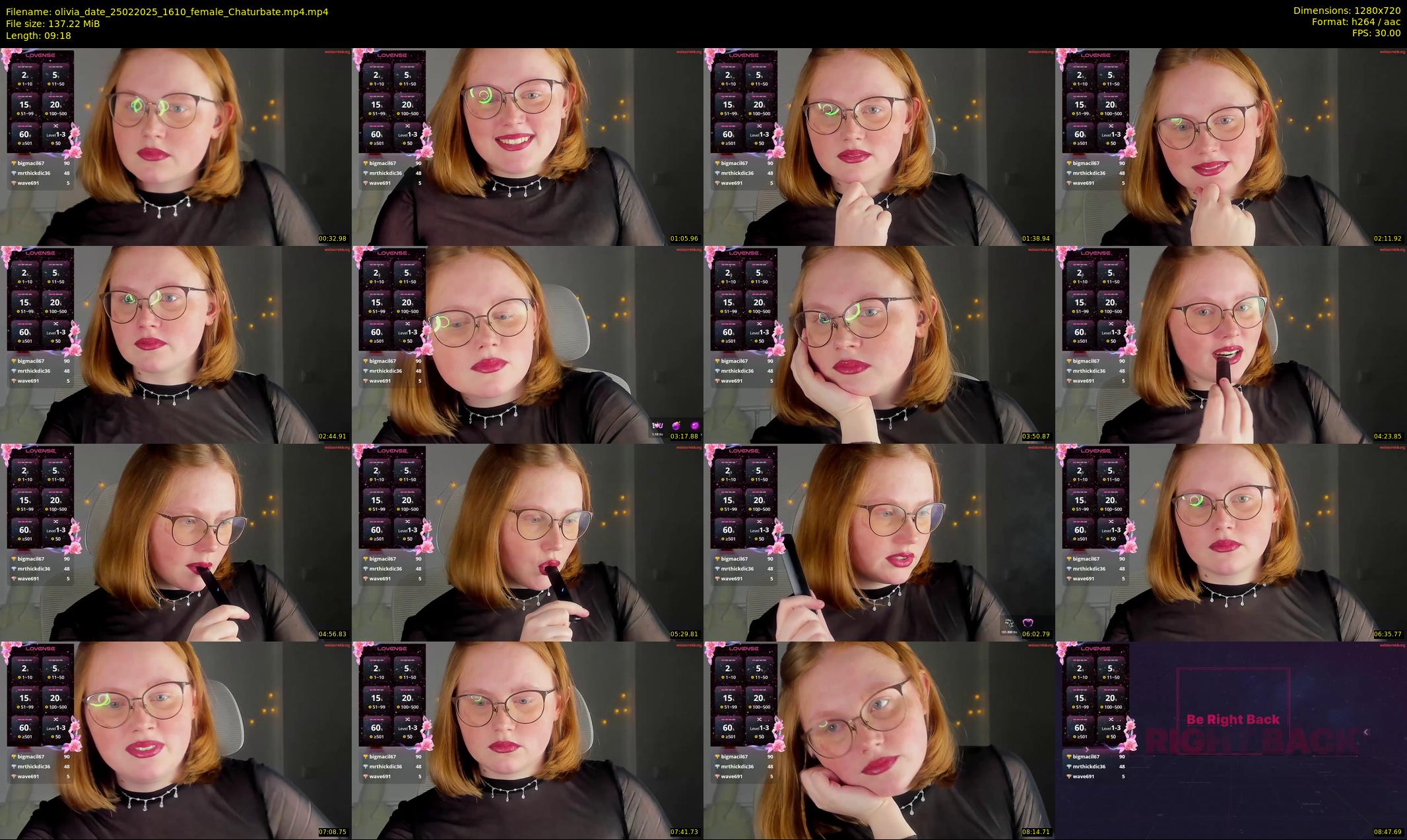 olivia_date — 10 minute Chaturbate female cam show recording, 720p, Feb 25, 2025