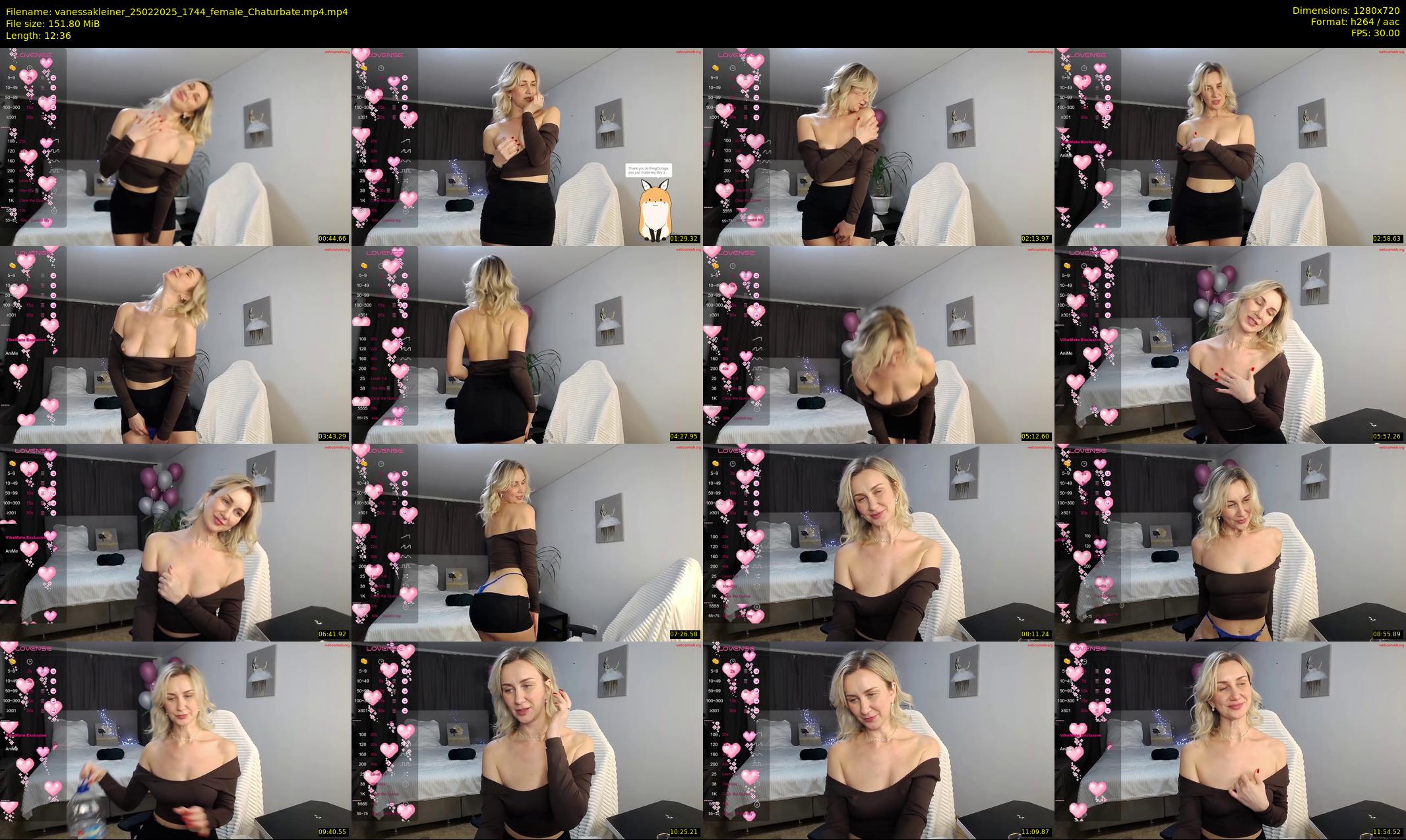 vanessakleiner — 13 minute Chaturbate female cam show recording, 720p, Feb 25, 2025