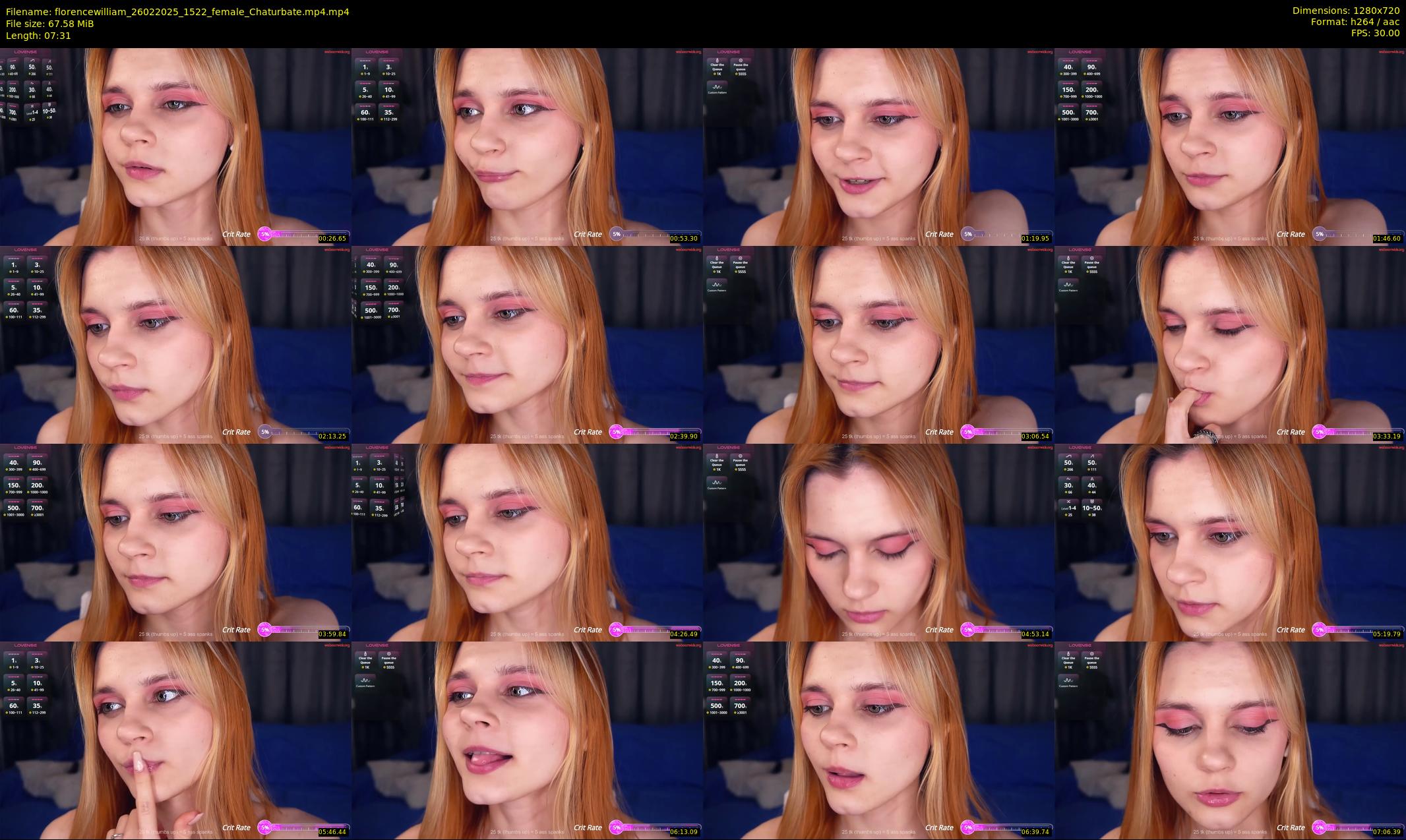 florencewilliam — 8 minute Chaturbate female cam show recording, 720p, Feb 26, 2025