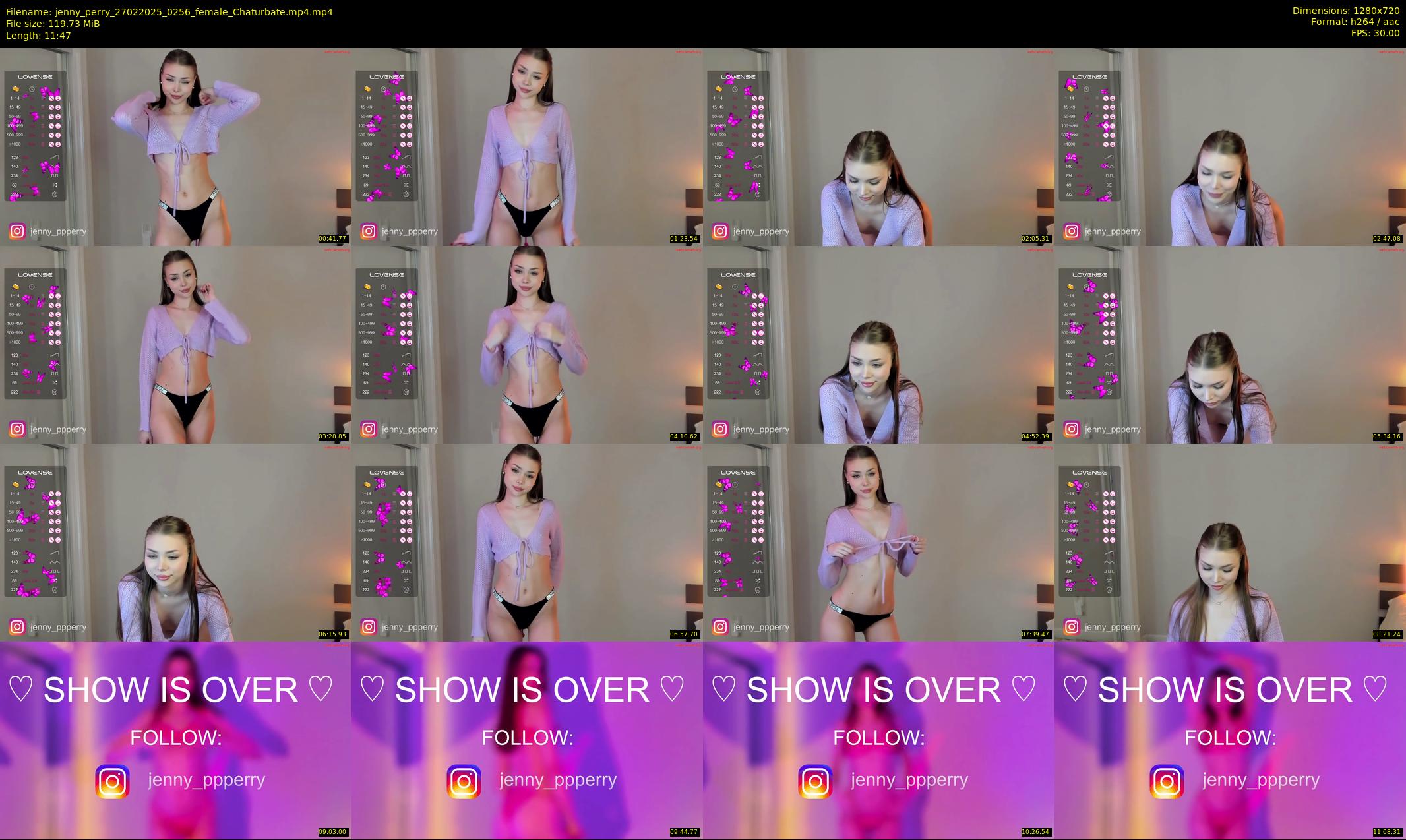 jenny_perry — 12 minute Chaturbate female cam show recording, 720p, Feb 27, 2025