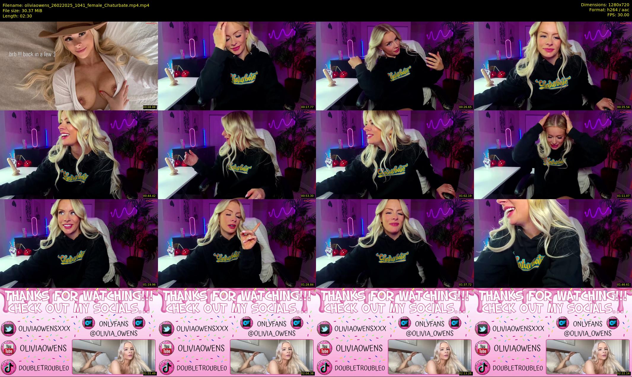 oliviaowens — 3 minute Chaturbate female cam show recording, 720p, Feb 26, 2025