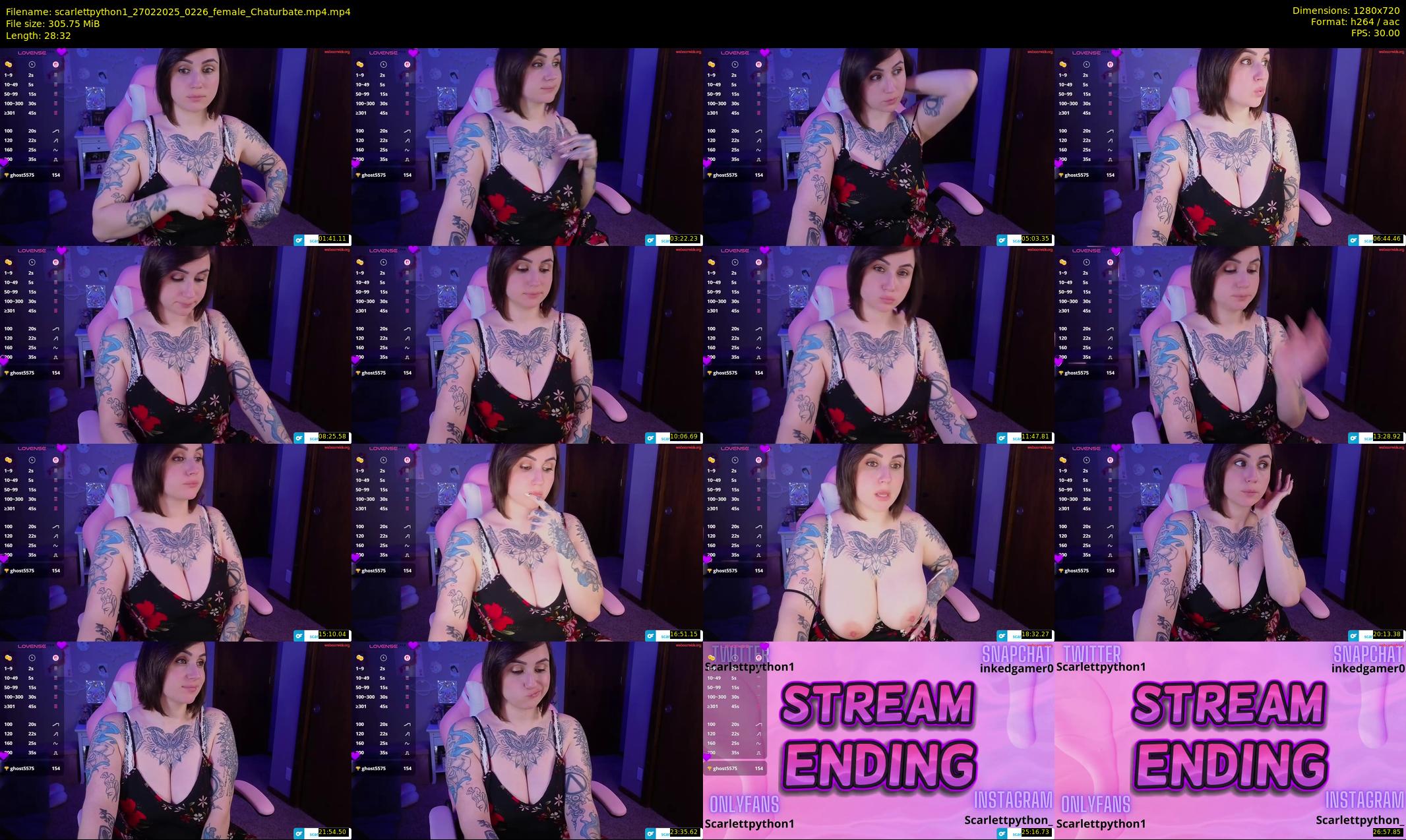 scarlettpython1 — 29 minute Chaturbate female cam show recording, 720p, Feb 27, 2025