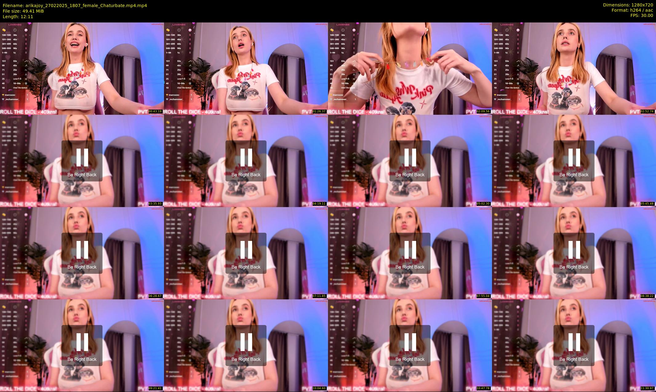arikajoy — 13 minute Chaturbate female cam show recording, 720p, Feb 27, 2025