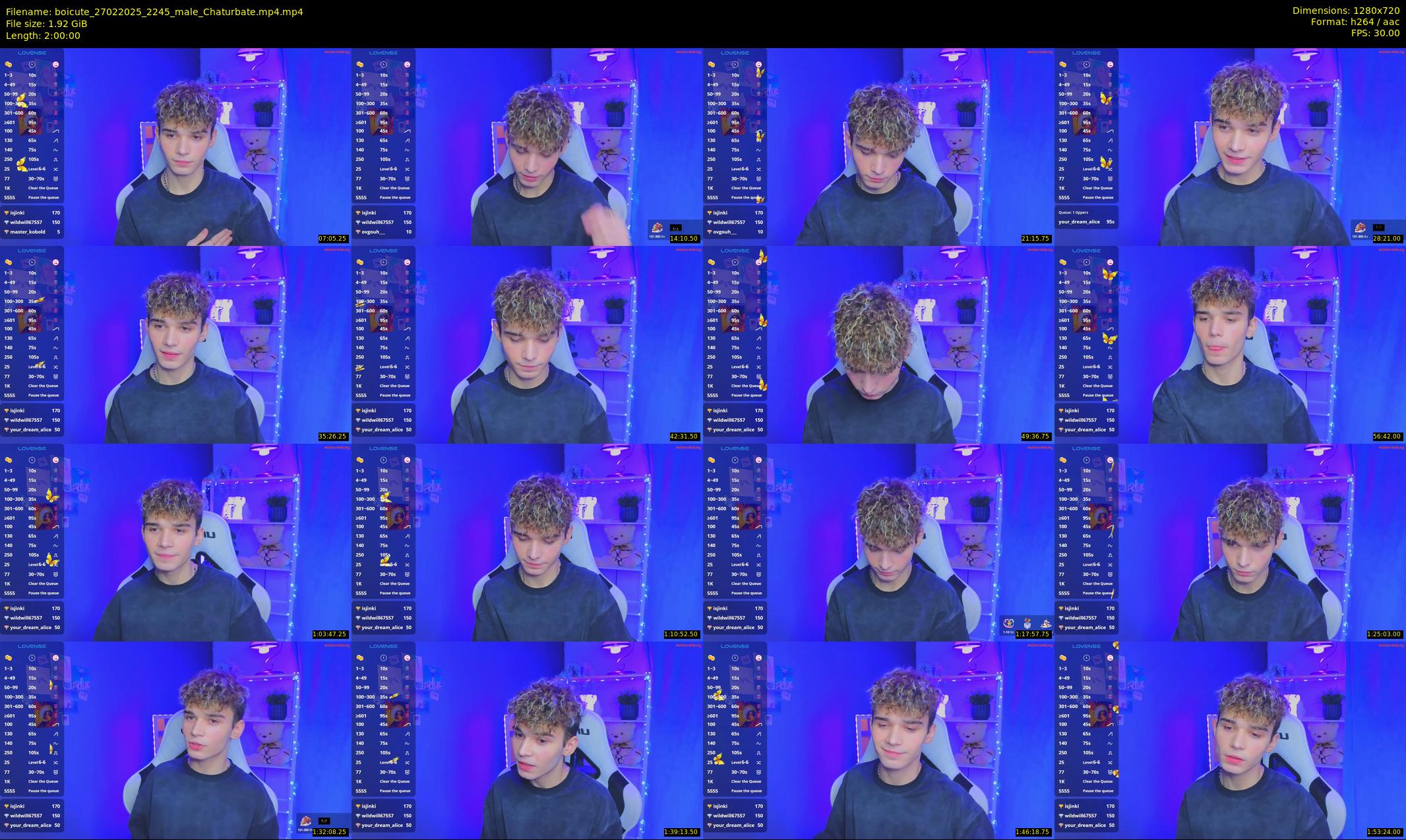 boicute — 120 minute Chaturbate male cam show recording, 720p, Feb 27, 2025