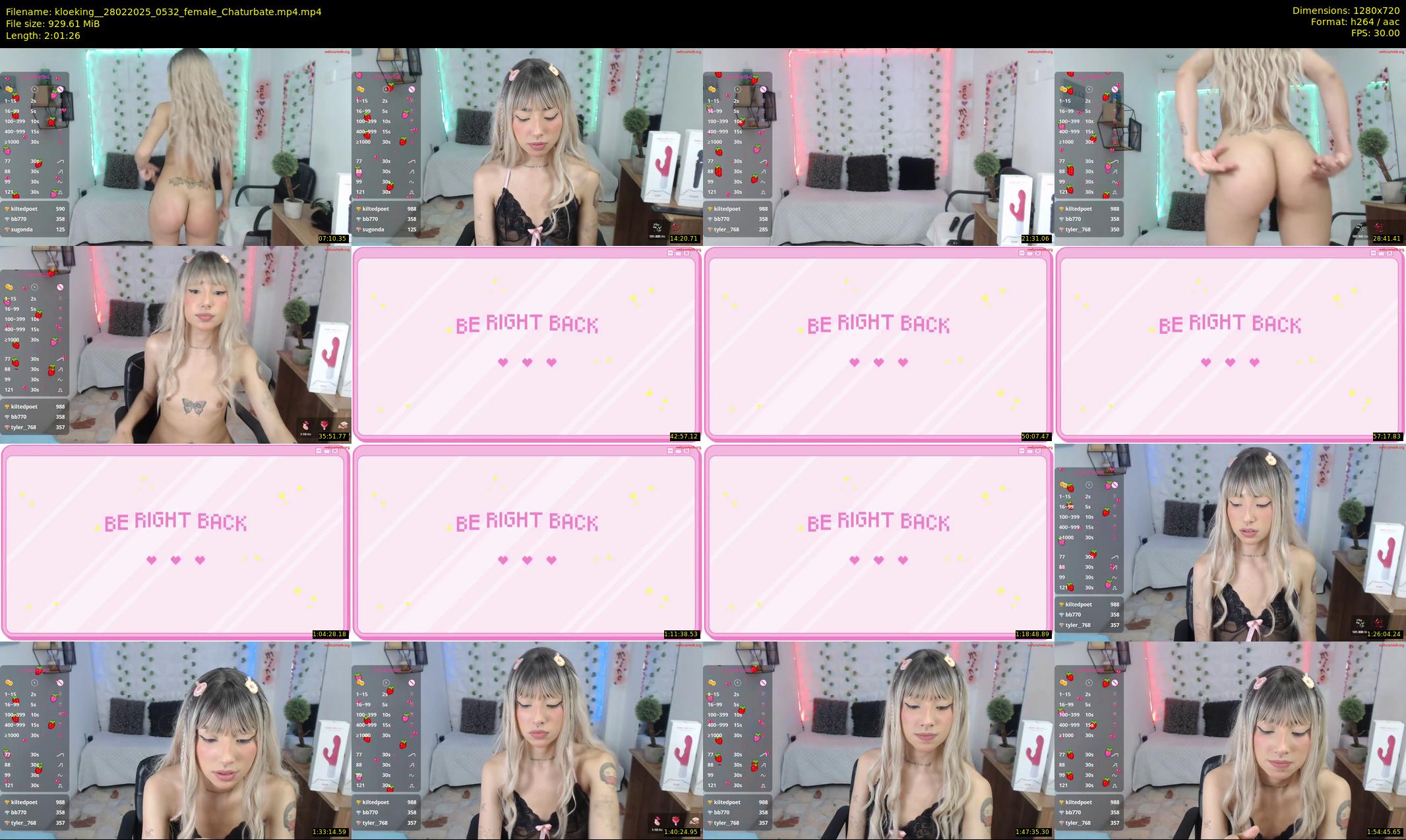 kloeking_ — 122 minute Chaturbate female cam show recording, 720p, Feb 28, 2025