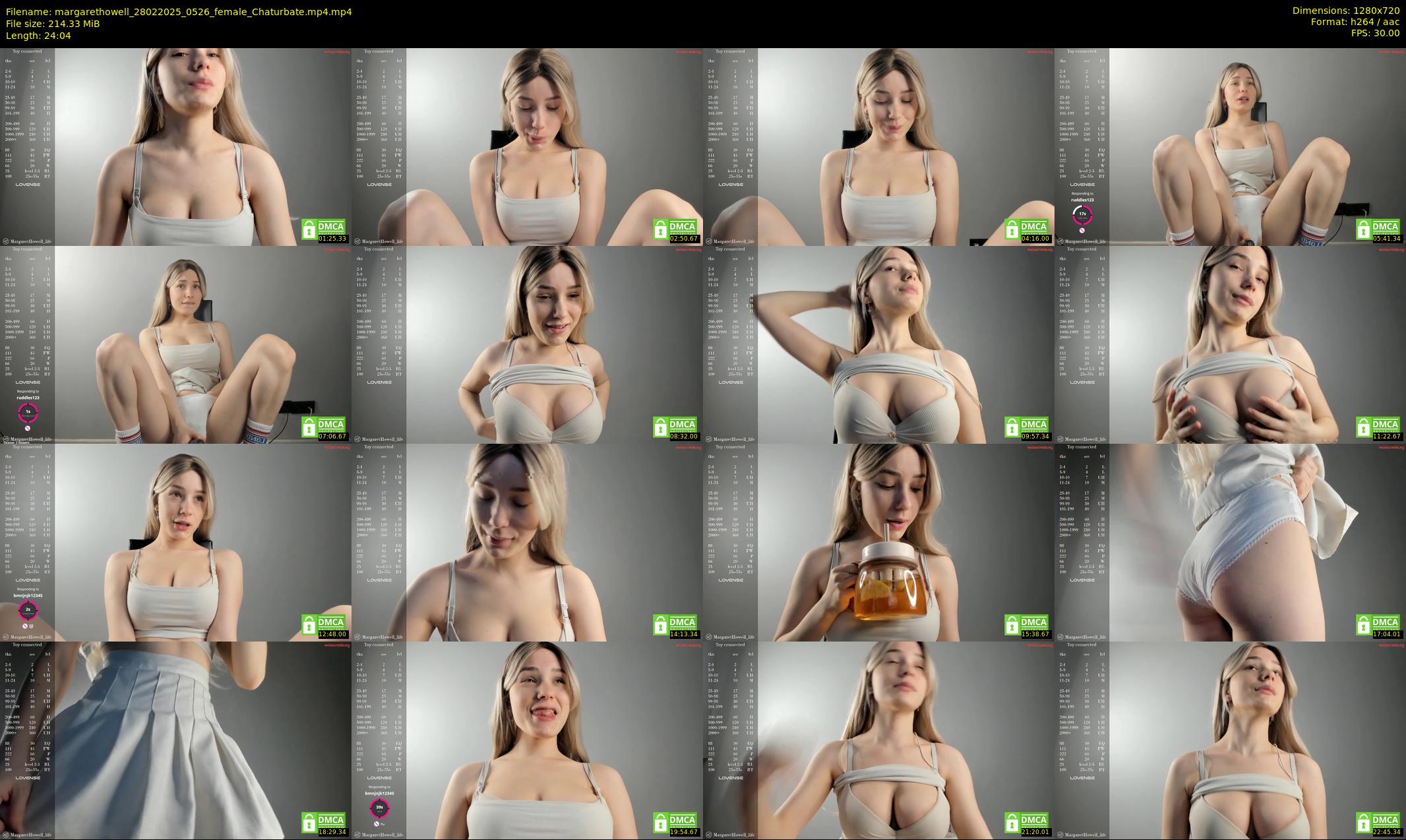 margarethowell — 25 minute Chaturbate female cam show recording, 720p, Feb 28, 2025