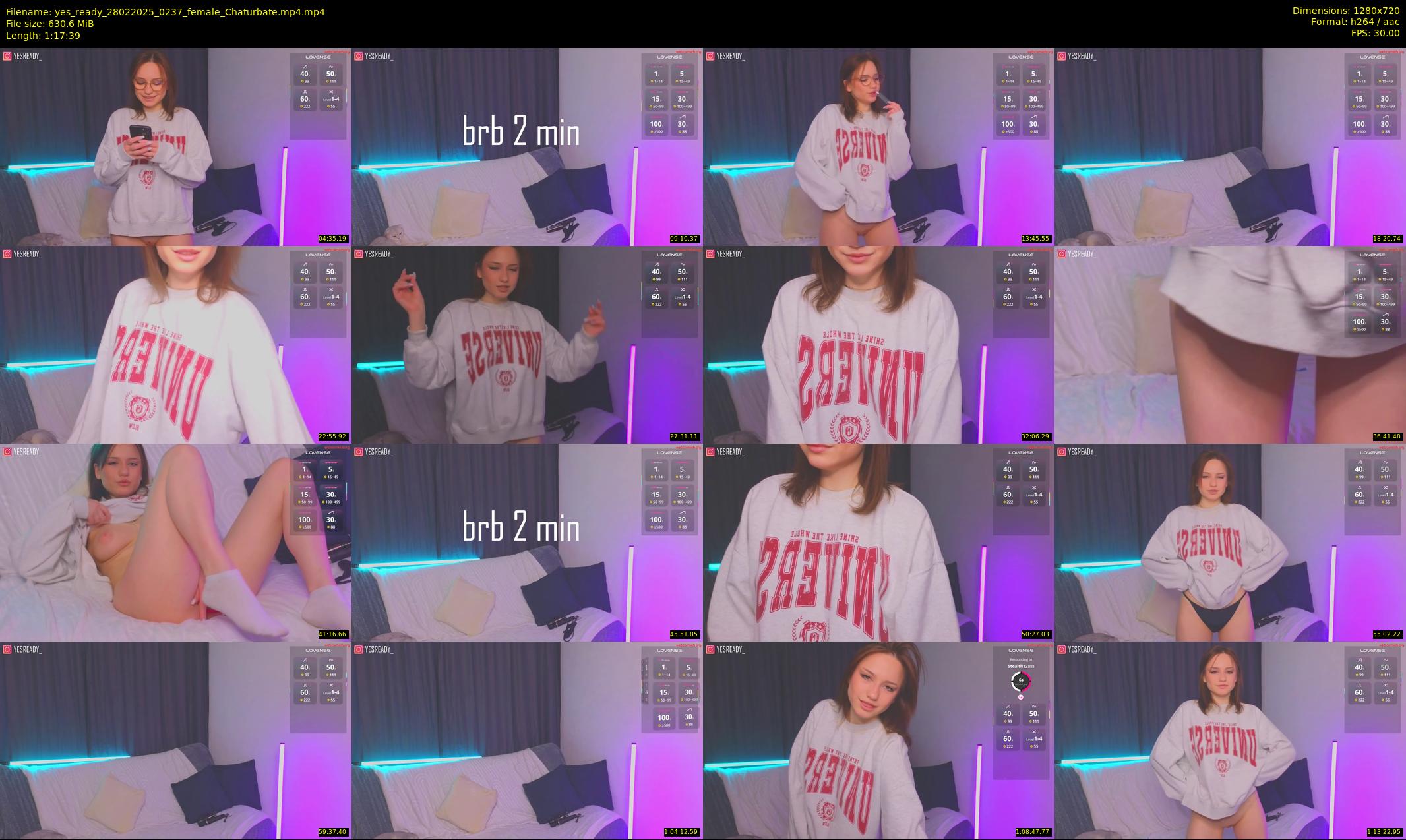 yes_ready — 78 minute Chaturbate female cam show recording, 720p, Feb 28, 2025