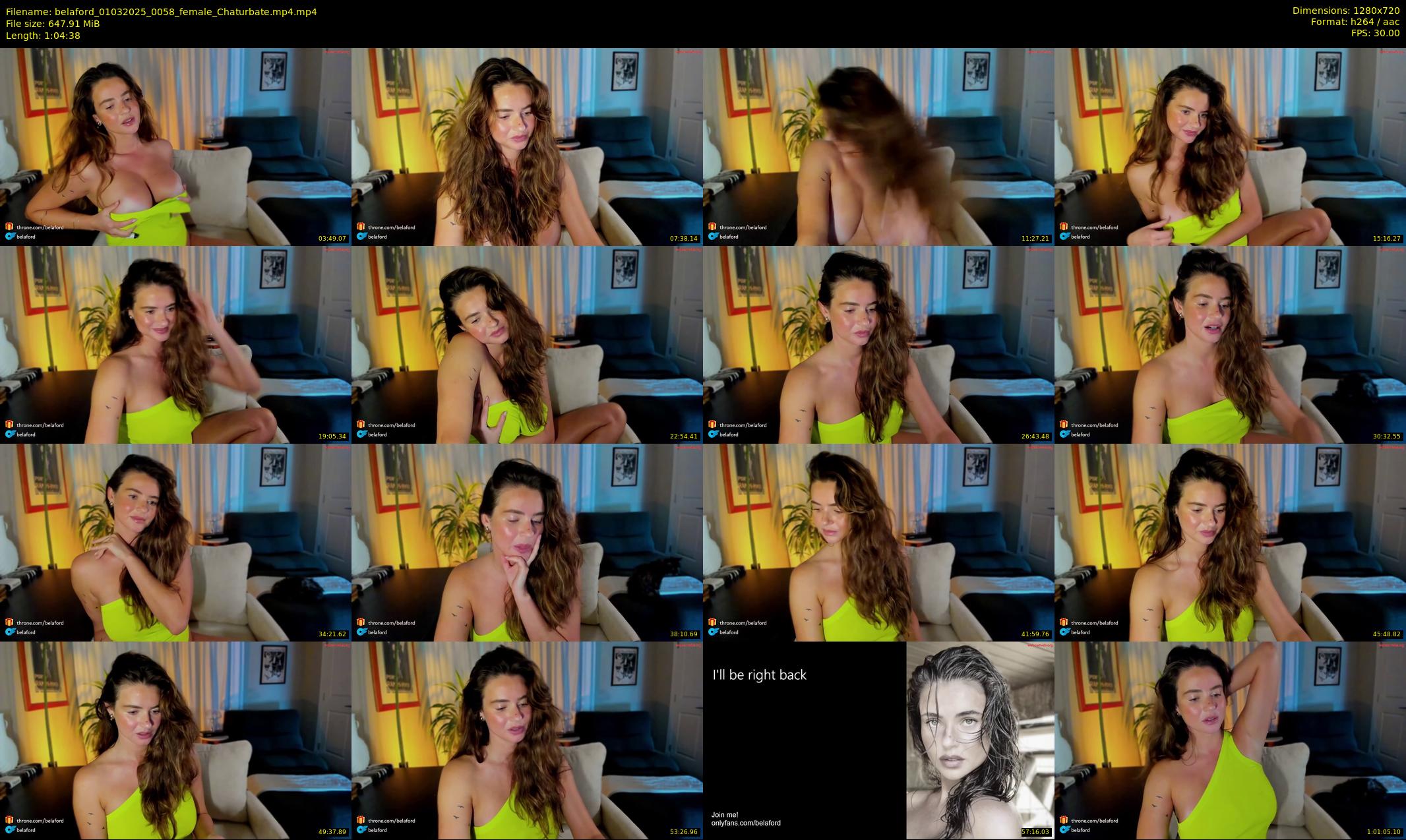belaford — 65 minute Chaturbate female cam show recording, 720p, Mar 1, 2025