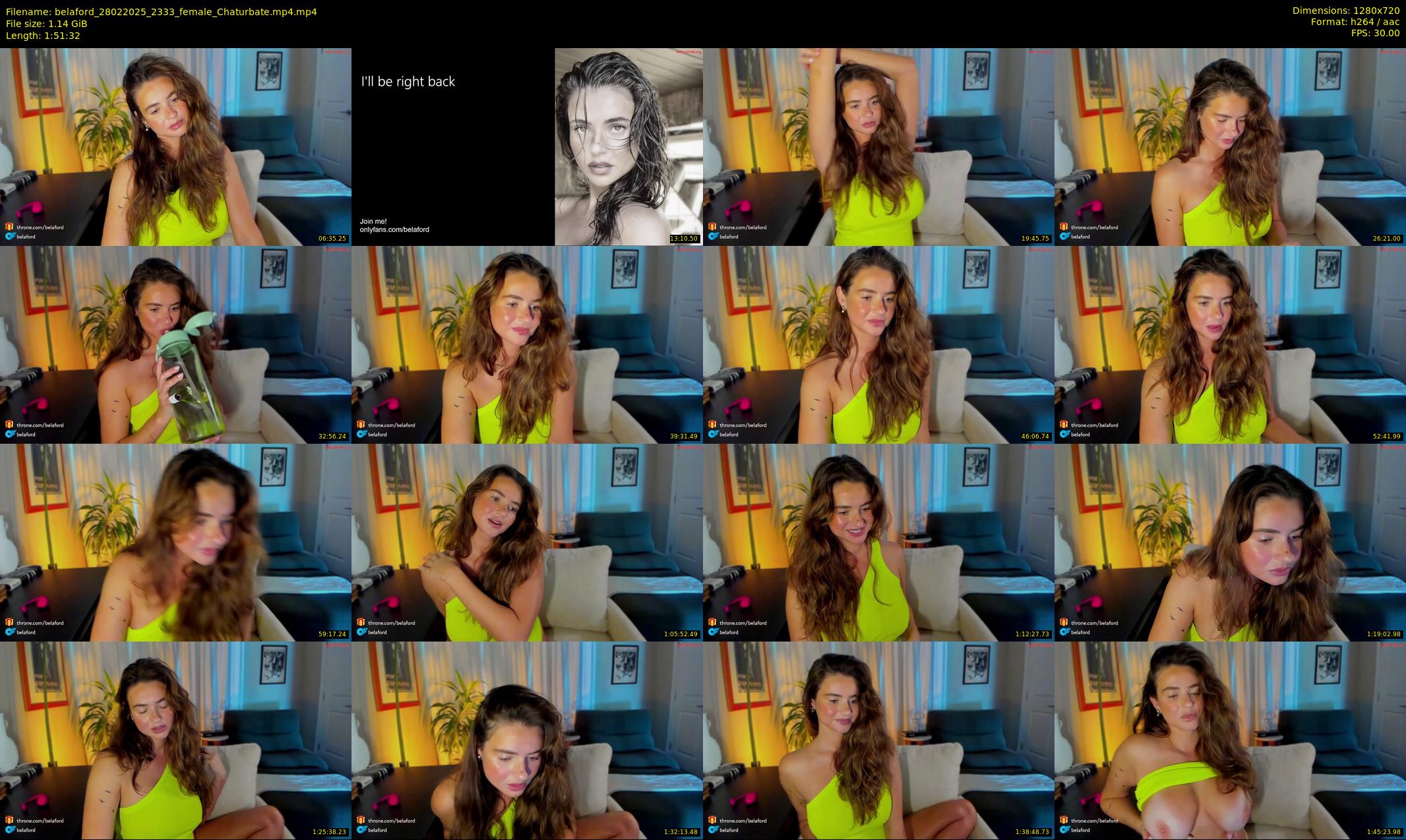 belaford — 112 minute Chaturbate female cam show recording, 720p, Feb 28, 2025
