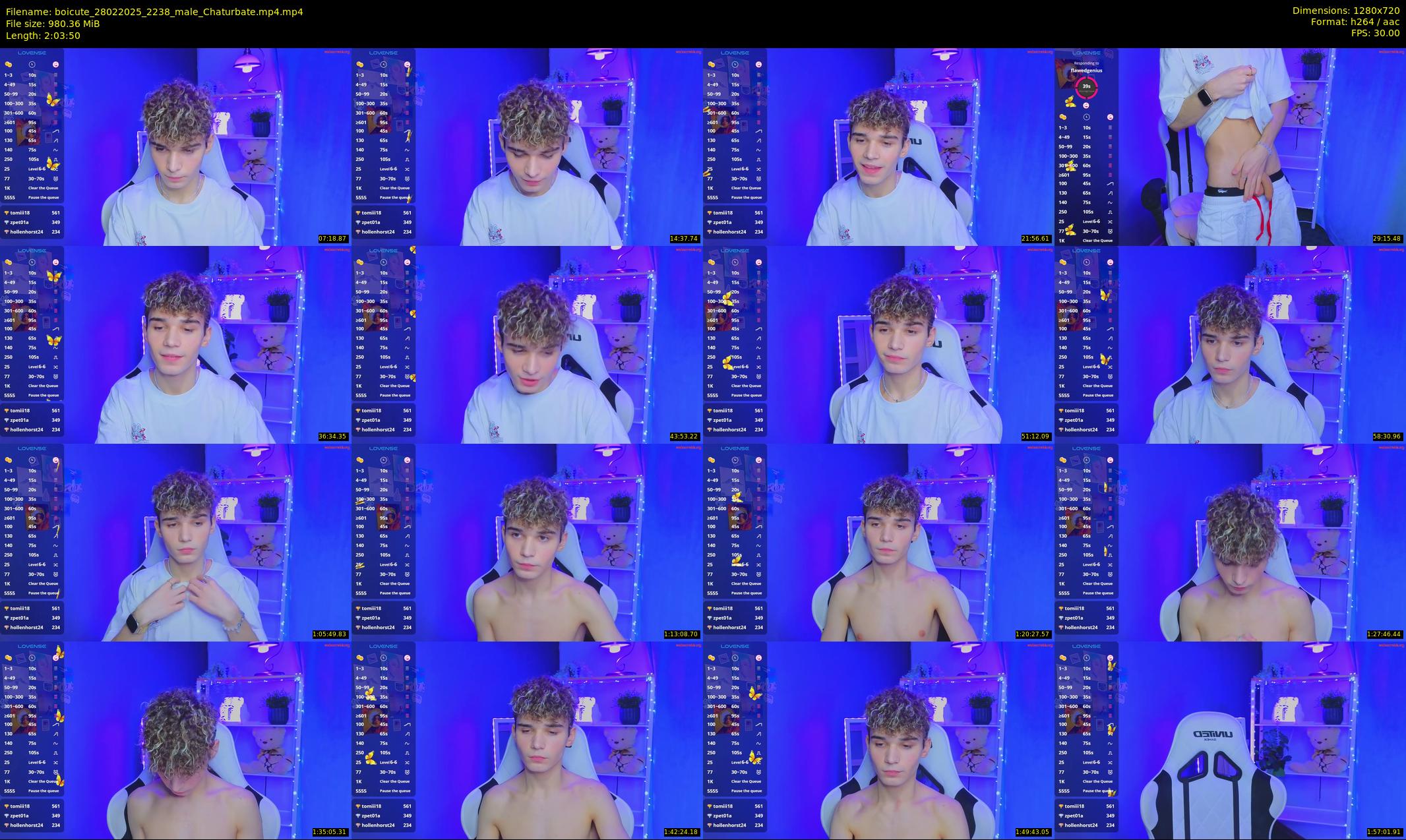 boicute — 124 minute Chaturbate male cam show recording, 720p, Feb 28, 2025
