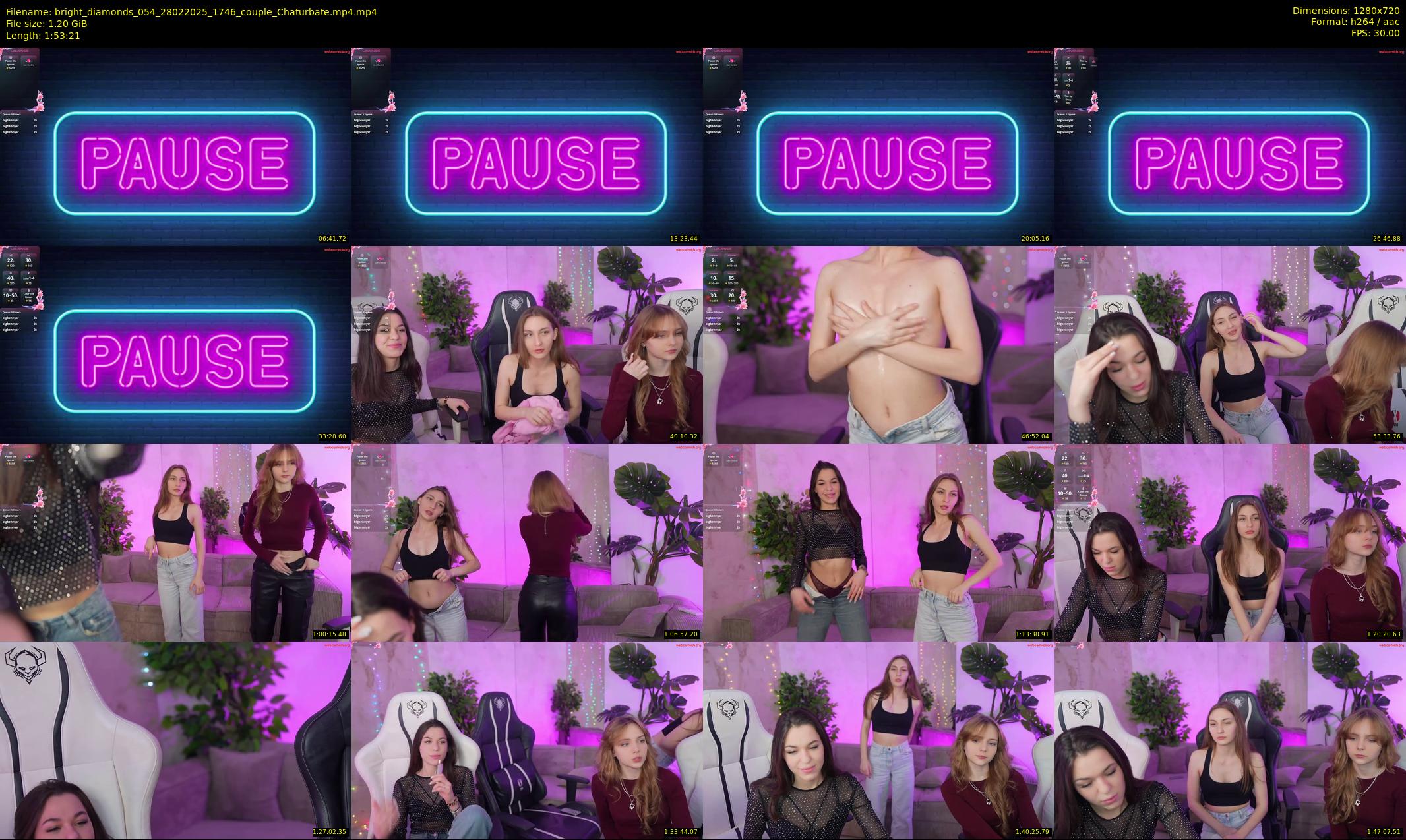 bright_diamonds_054 — 114 minute Chaturbate couple cam show recording, 720p, Feb 28, 2025