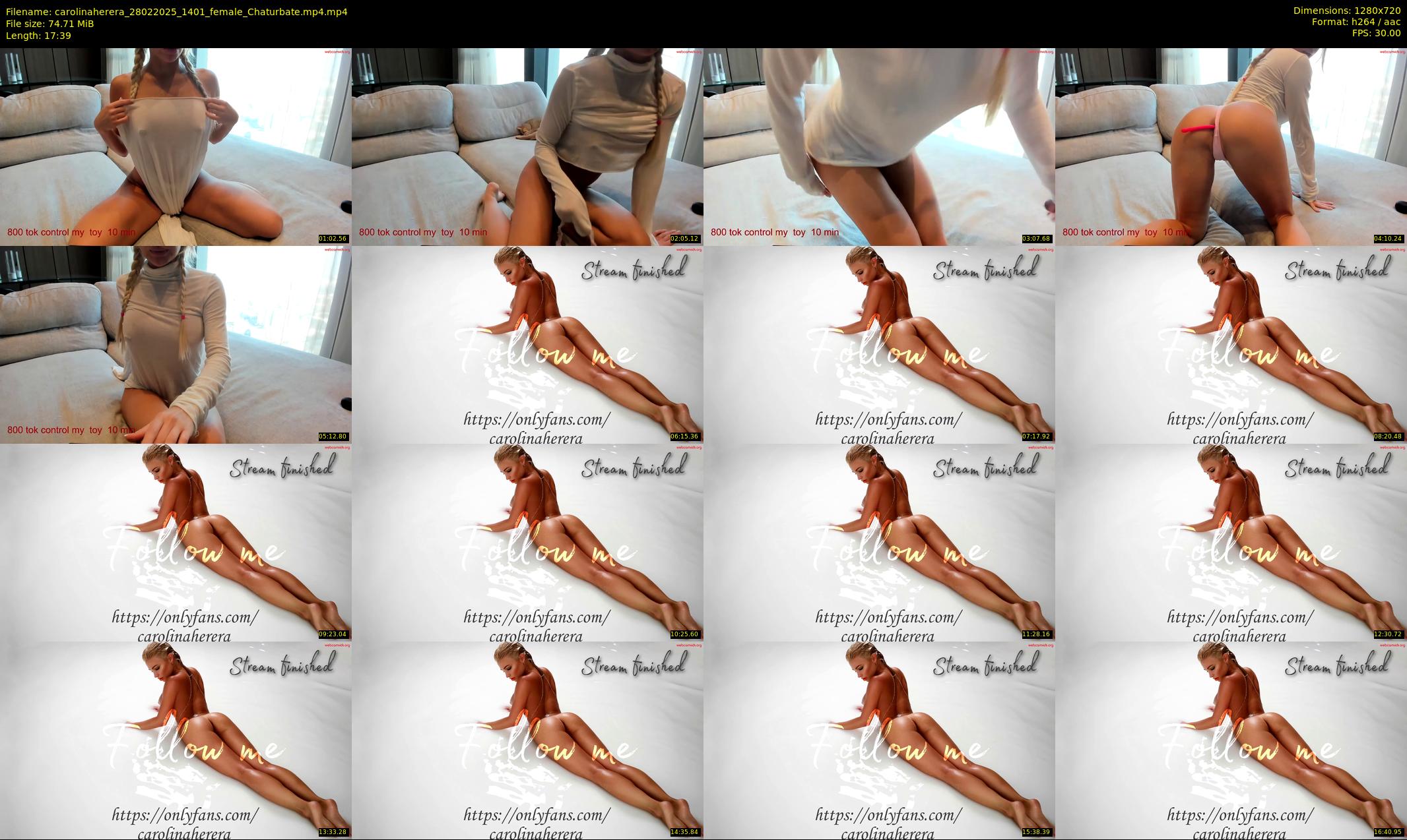 carolinaherera — 18 minute Chaturbate female cam show recording, 720p, Feb 28, 2025