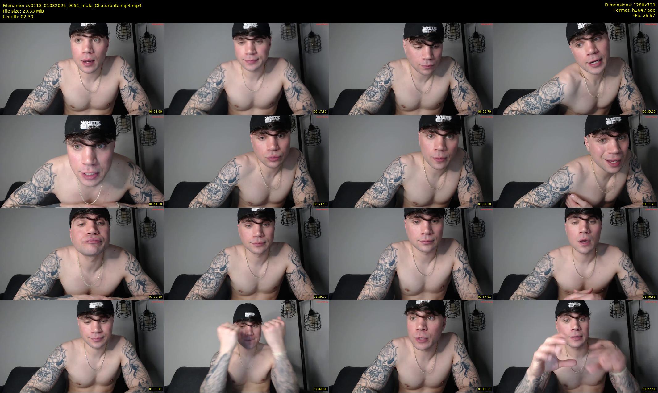 cv0118 — 3 minute Chaturbate male cam show recording, 720p, Mar 1, 2025
