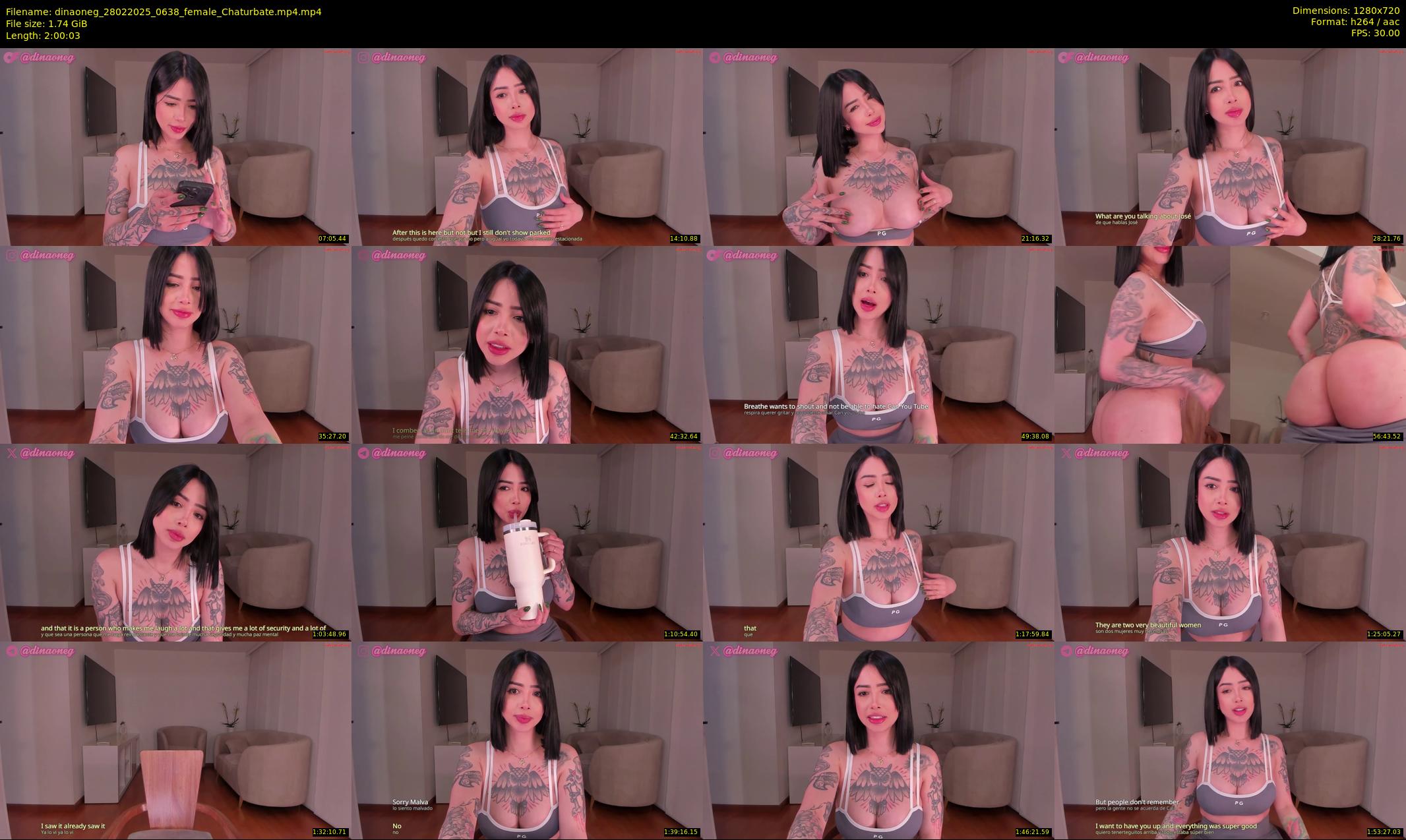 dinaoneg — 121 minute Chaturbate female cam show recording, 720p, Feb 28, 2025