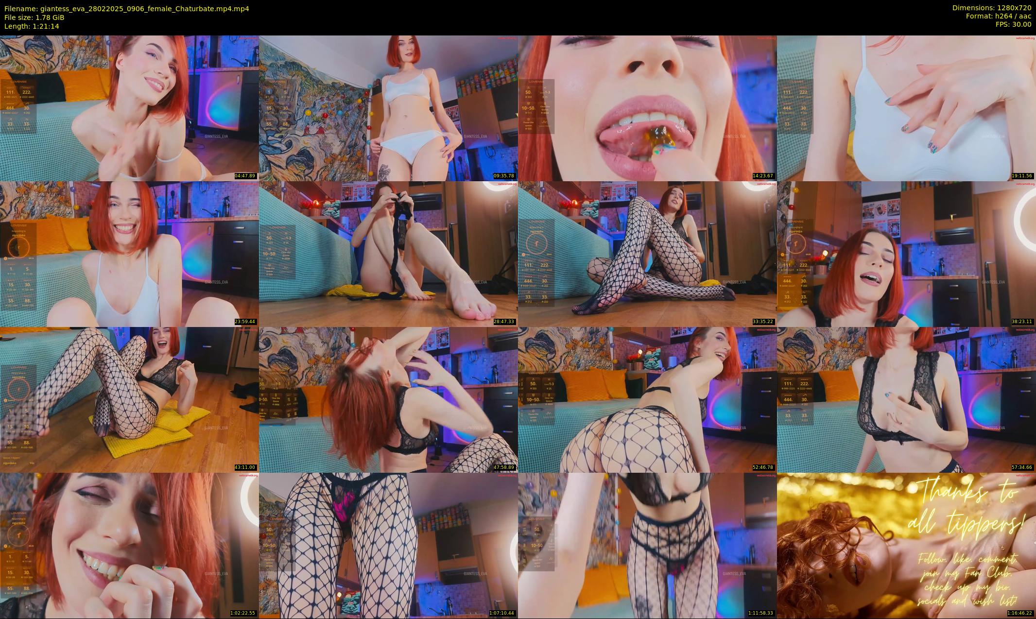 giantess_eva — 82 minute Chaturbate female cam show recording, 720p, Feb 28, 2025