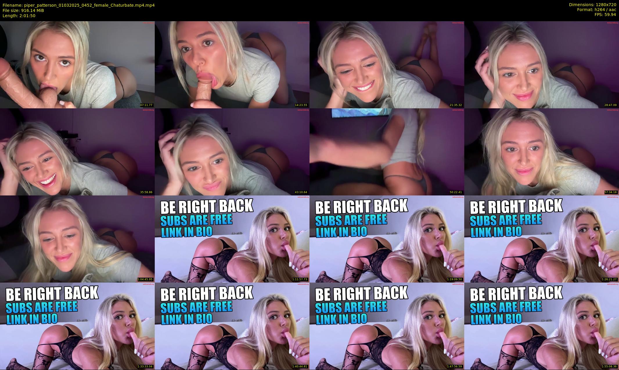piper_patterson — 122 minute Chaturbate female cam show recording, 720p, Mar 1, 2025