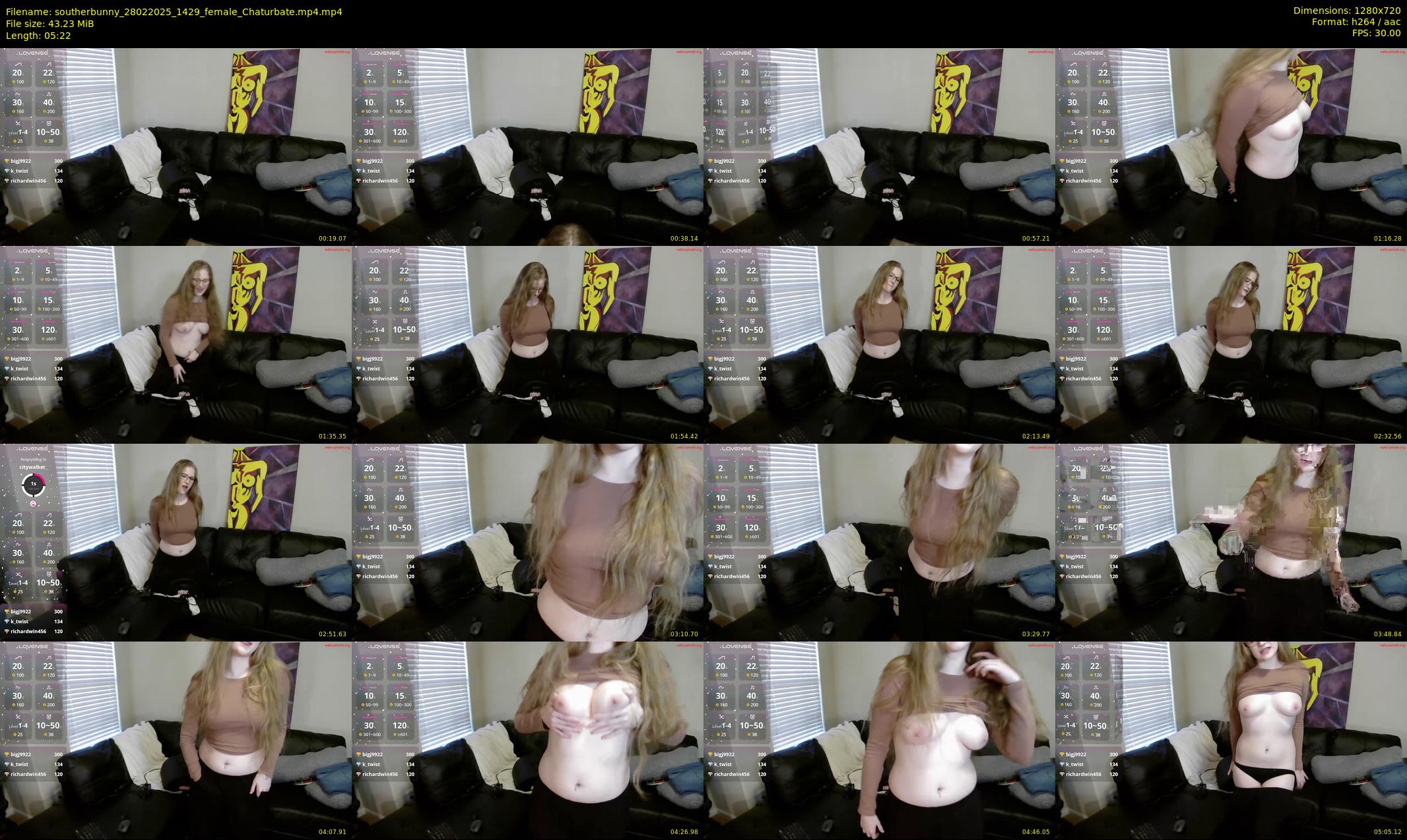 southerbunny — 6 minute Chaturbate female cam show recording, 720p, Feb 28, 2025