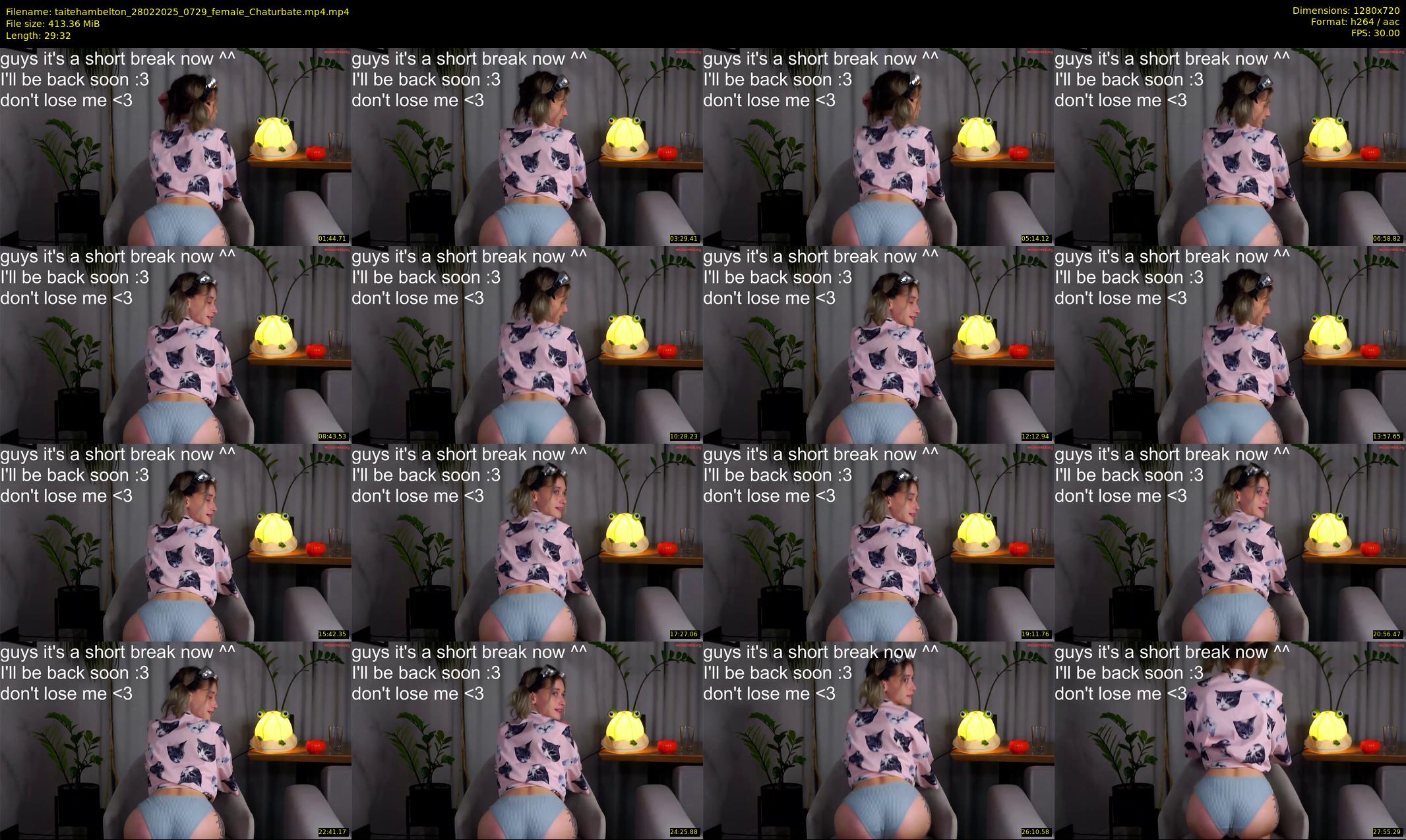 taitehambelton — 30 minute Chaturbate female cam show recording, 720p, Feb 28, 2025