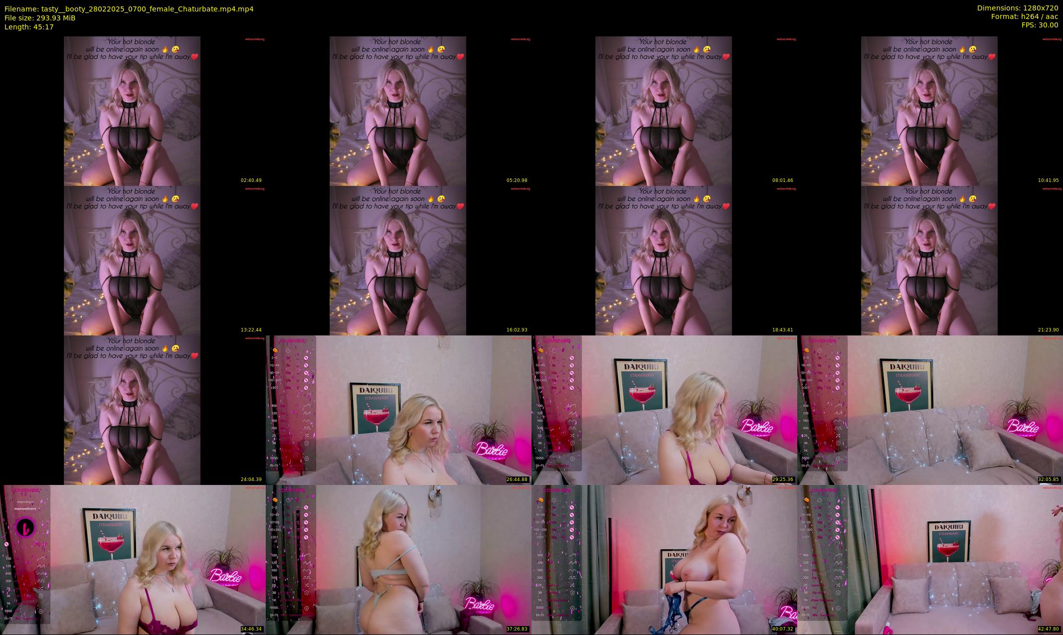 tasty__booty — 46 minute Chaturbate female cam show recording, 720p, Feb 28, 2025