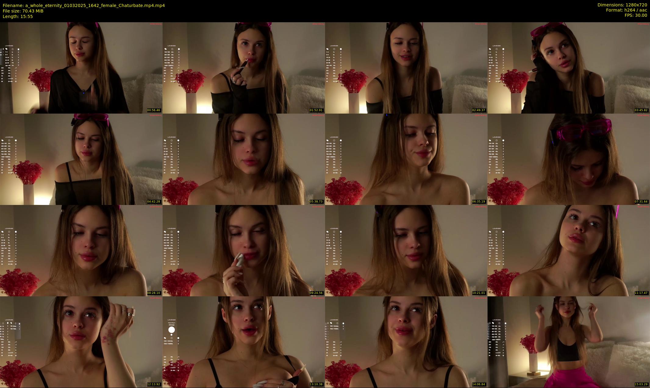 a_whole_eternity — 16 minute Chaturbate female cam show recording, 720p, Mar 1, 2025