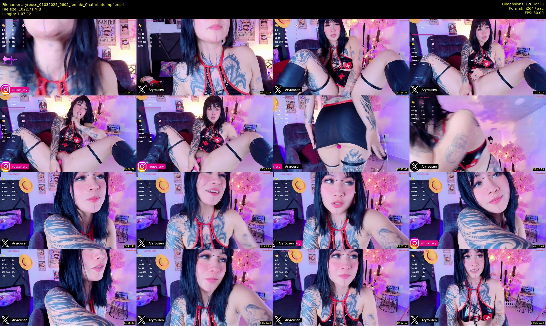 aryrouse — 68 minute Chaturbate female cam show recording, 720p, Mar 1, 2025