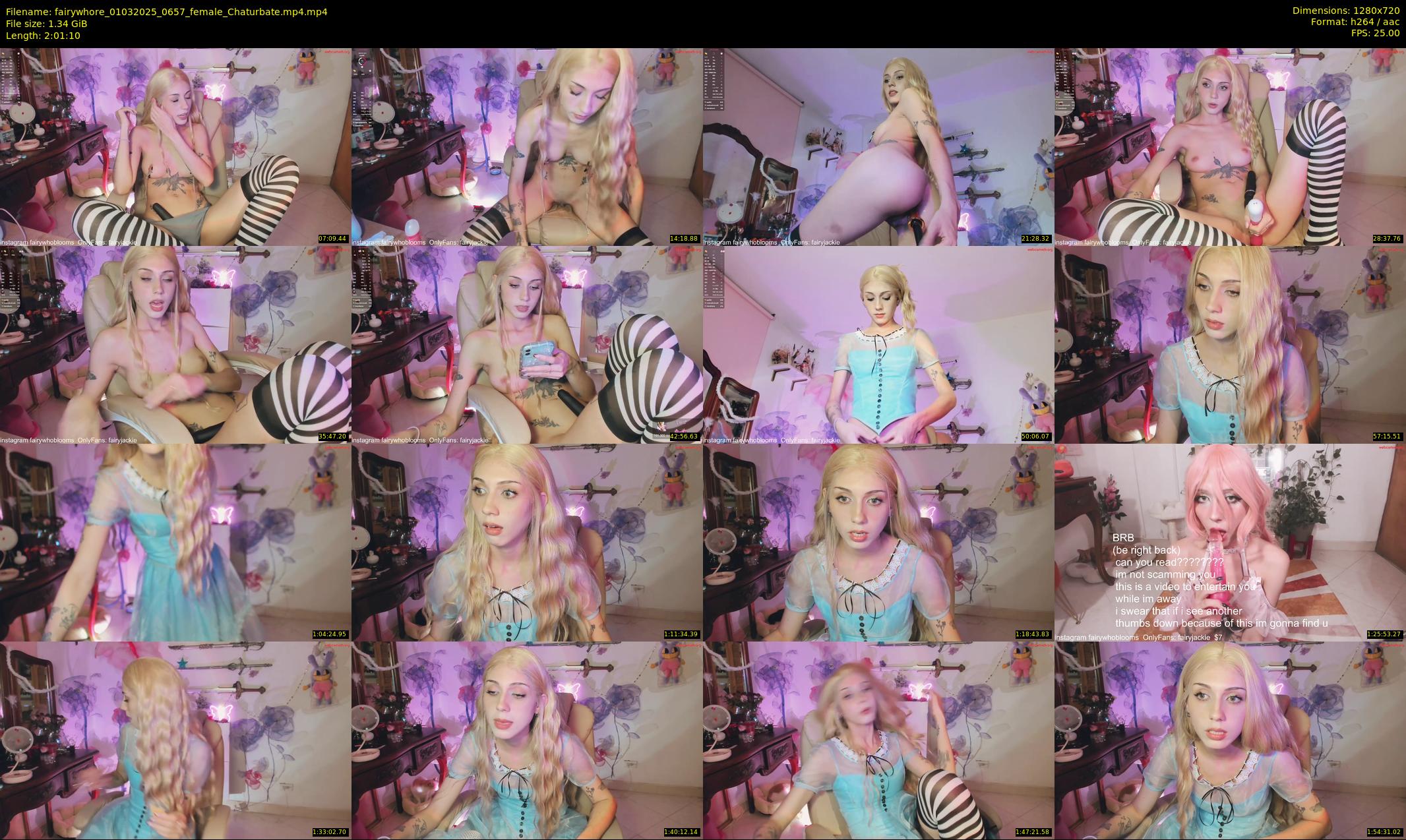 fairywhore — 122 minute Chaturbate female cam show recording, 720p, Mar 1, 2025