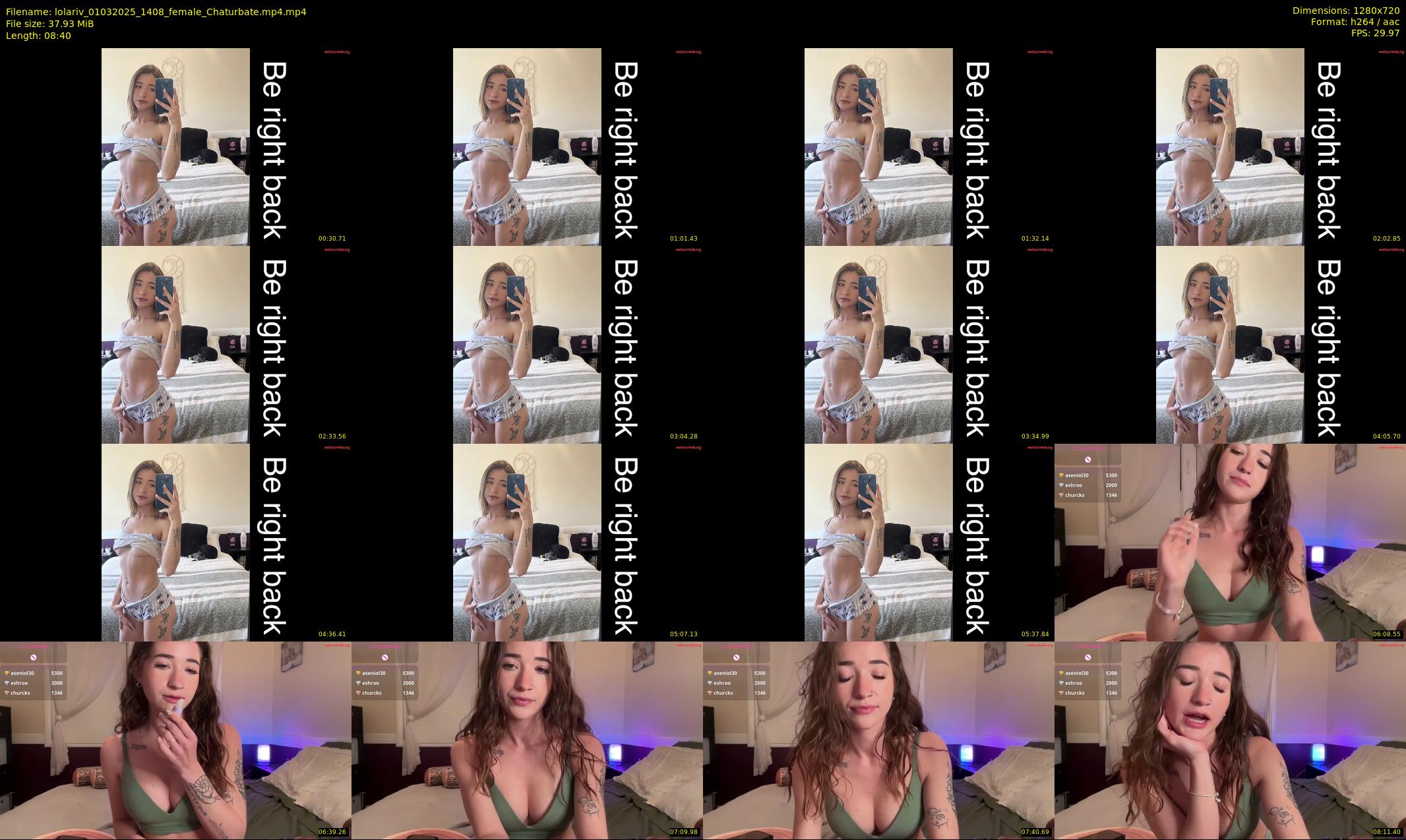 lolariv — 9 minute Chaturbate female cam show recording, 720p, Mar 1, 2025