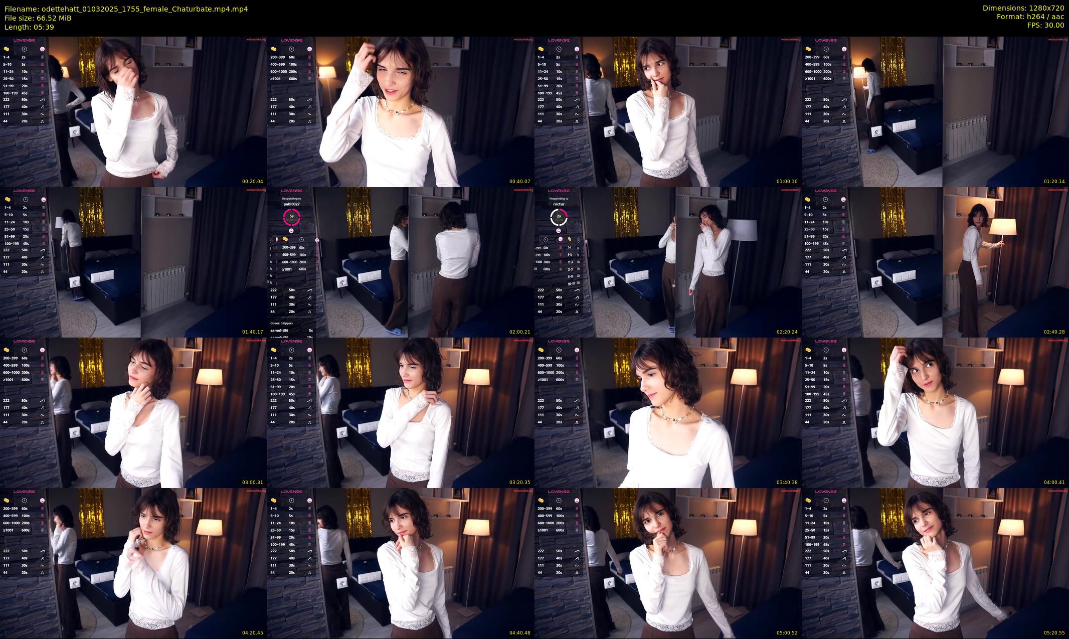 odettehatt — 6 minute Chaturbate female cam show recording, 720p, Mar 1, 2025