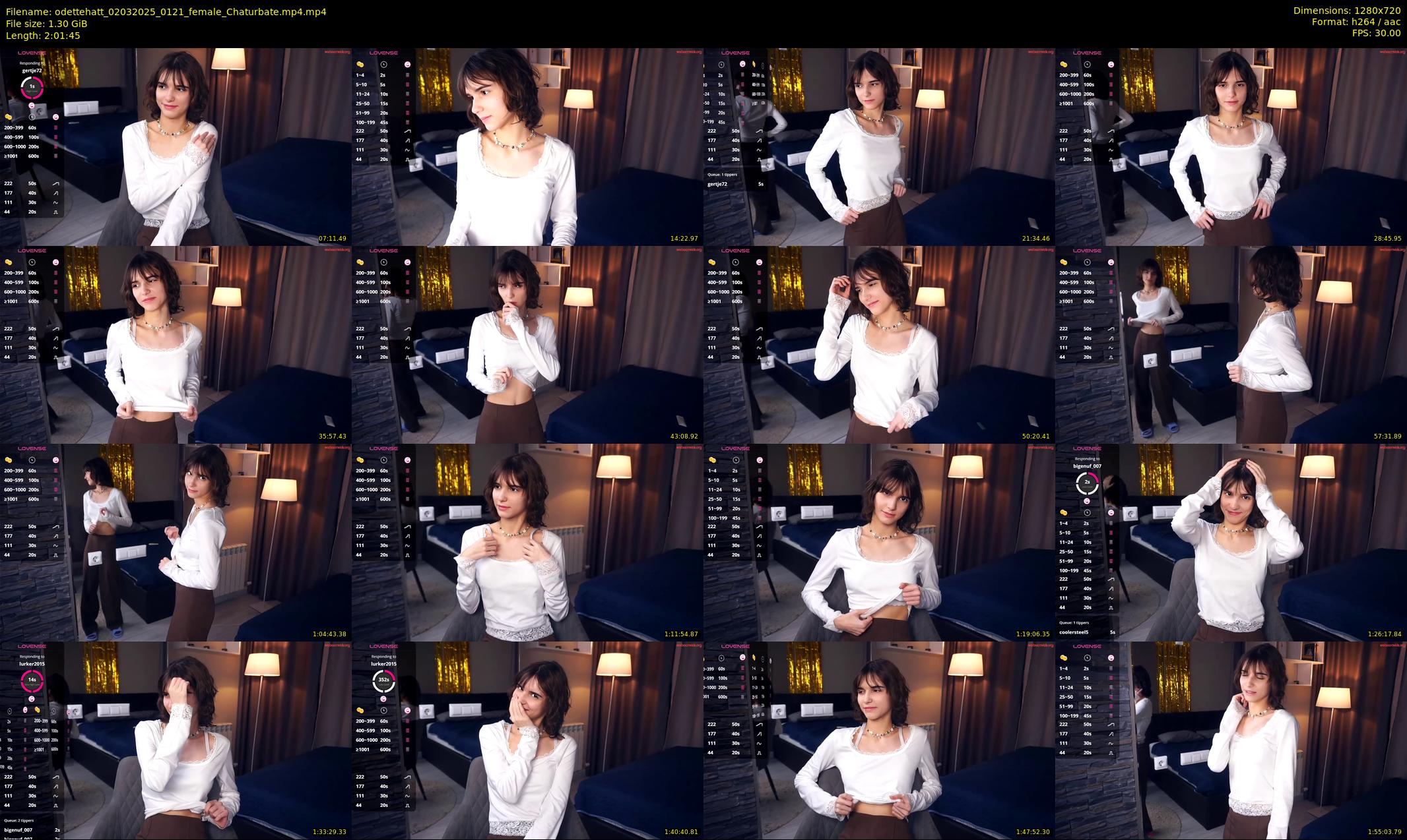 odettehatt — 122 minute Chaturbate female cam show recording, 720p, Mar 2, 2025