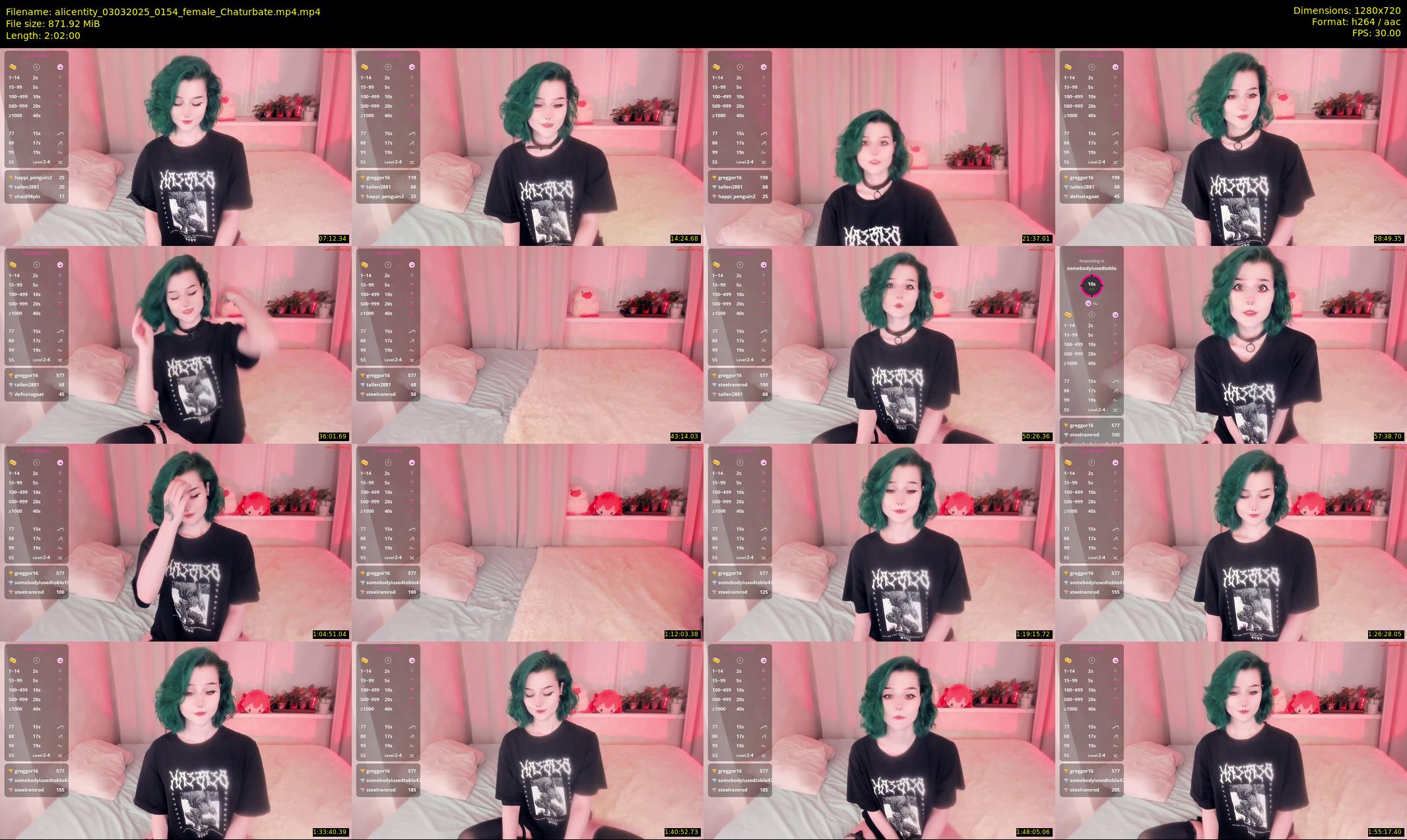 alicentity — 122 minute Chaturbate female cam show recording, 720p, Mar 3, 2025