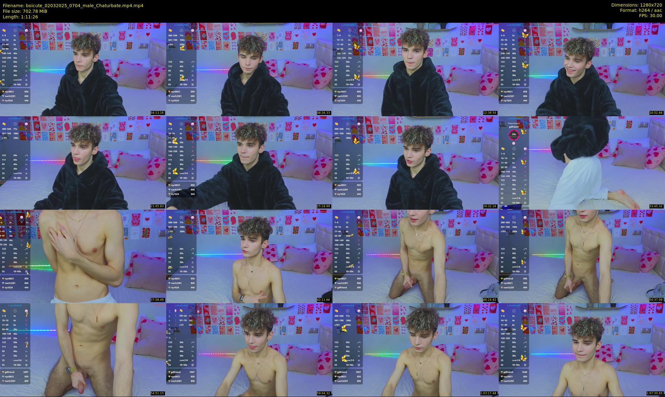 boicute — 72 minute Chaturbate male cam show recording, 720p, Mar 2, 2025