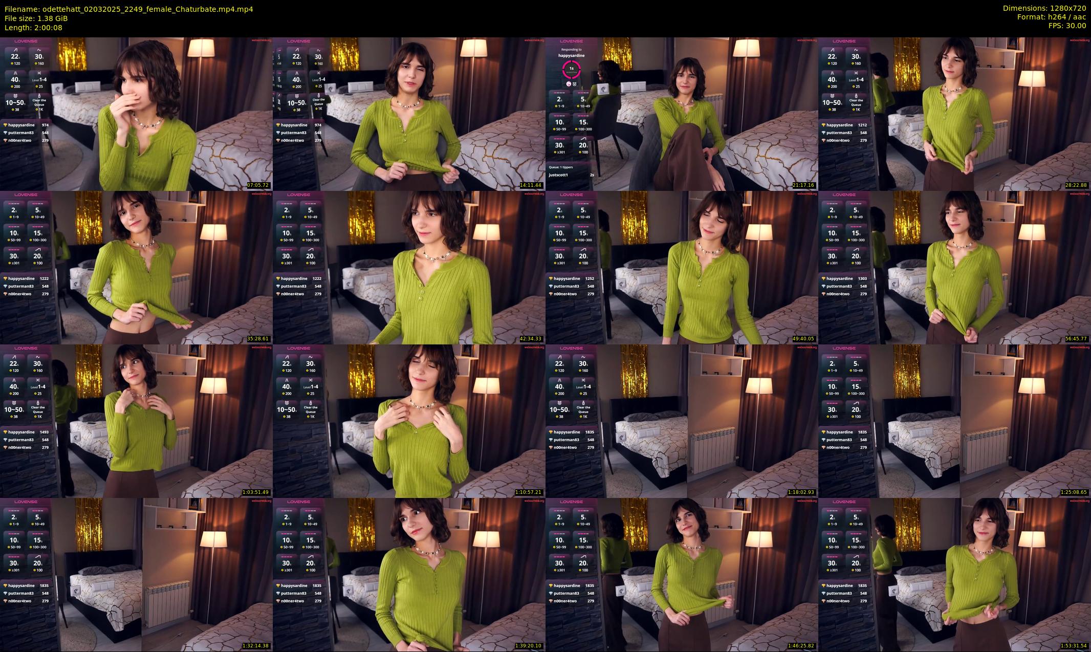 odettehatt — 121 minute Chaturbate female cam show recording, 720p, Mar 2, 2025