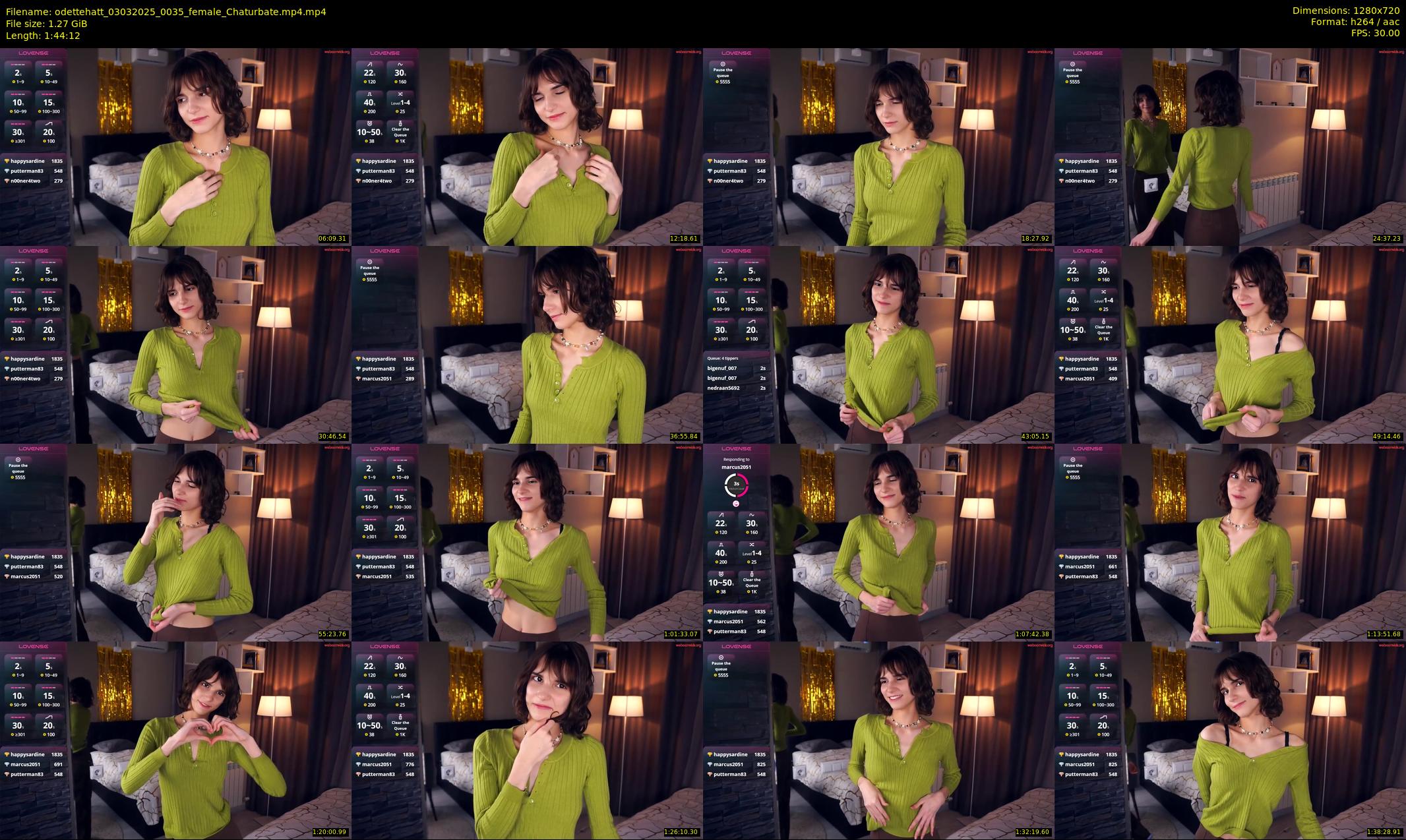 odettehatt — 105 minute Chaturbate female cam show recording, 720p, Mar 3, 2025