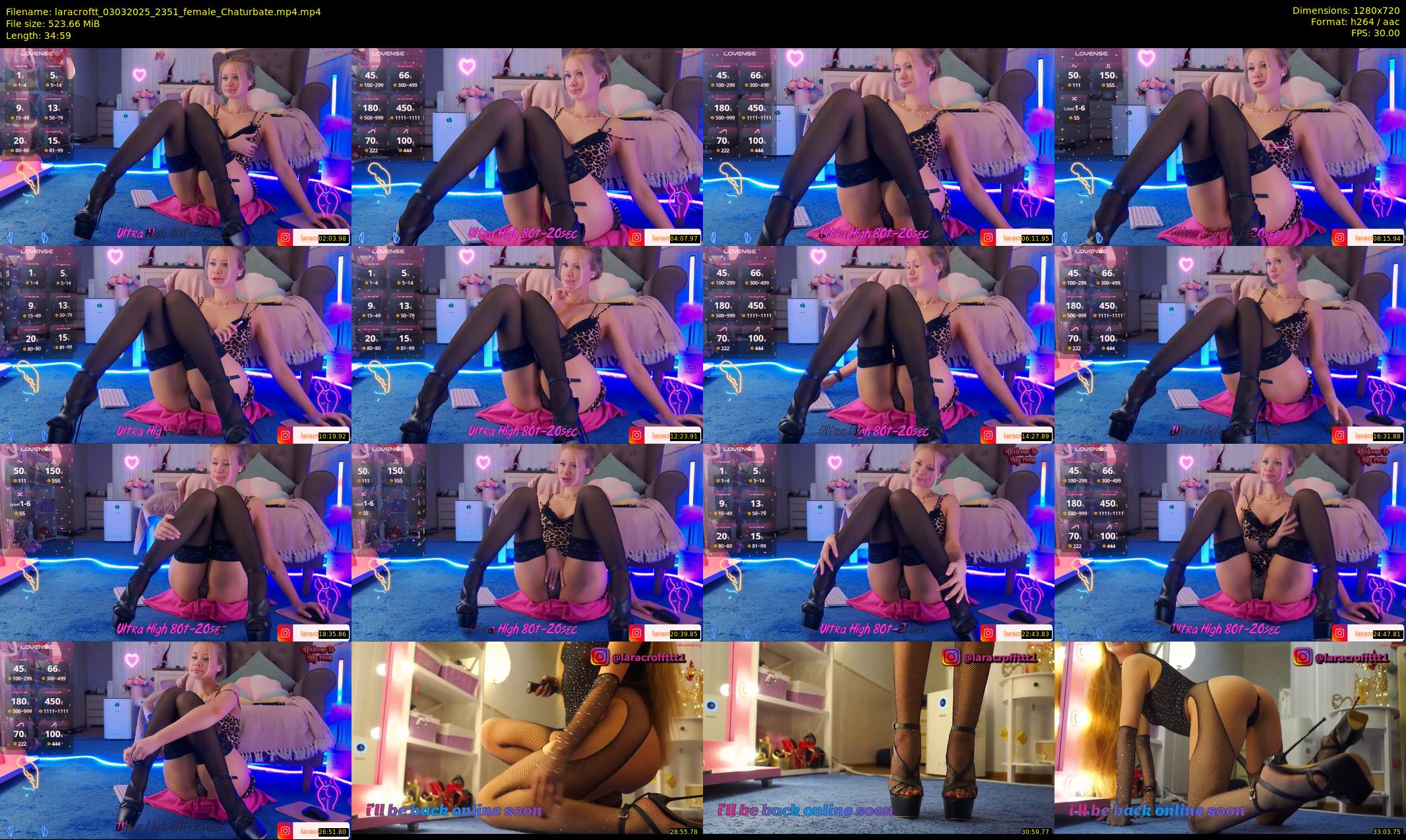 laracroftt — 35 minute Chaturbate female cam show recording, 720p, Mar 3, 2025